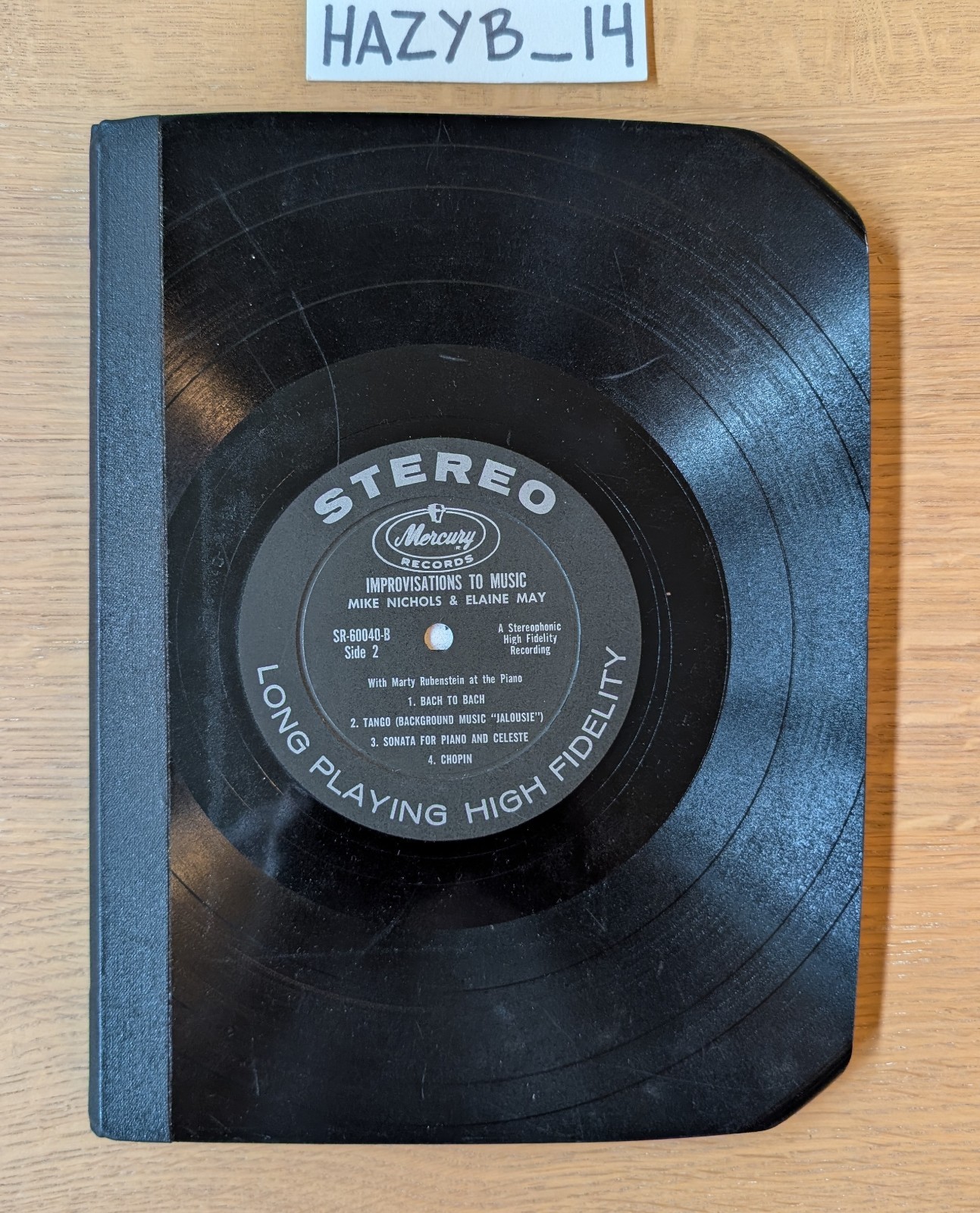 Vinyl Record Journal Notebook Recycled LP Cover Lined Paper Gift Music Lover