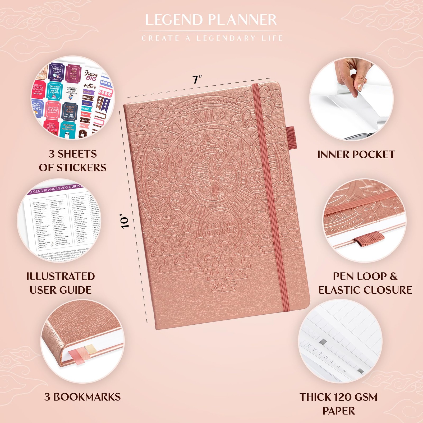 Legend Planner PRO – Deluxe Weekly & Monthly Life Planner to Increase Productivi