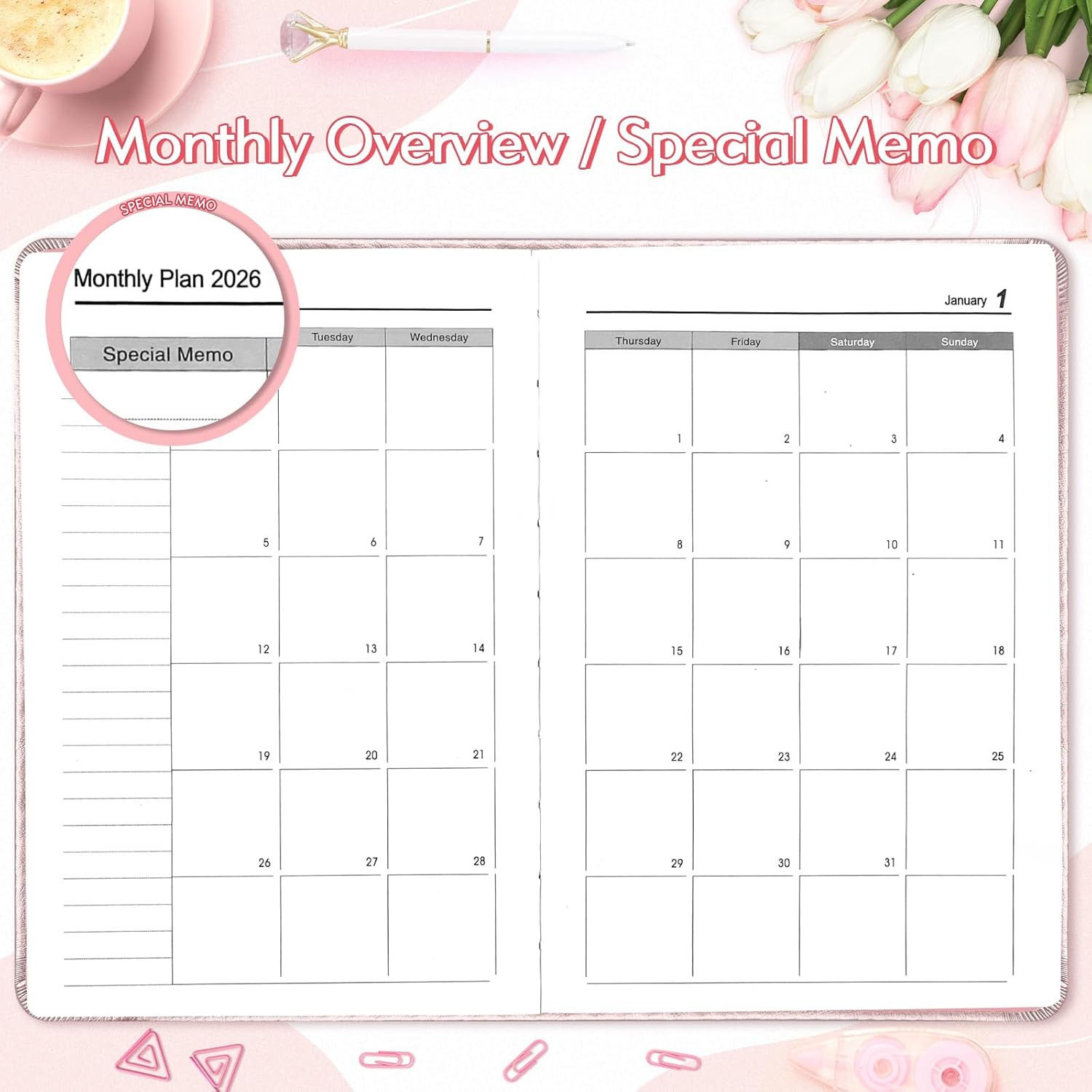 Daily Hourly Planner 2026 Full Page per Day, 2026 Diary 5.7 X 8.3″ Hardcover App