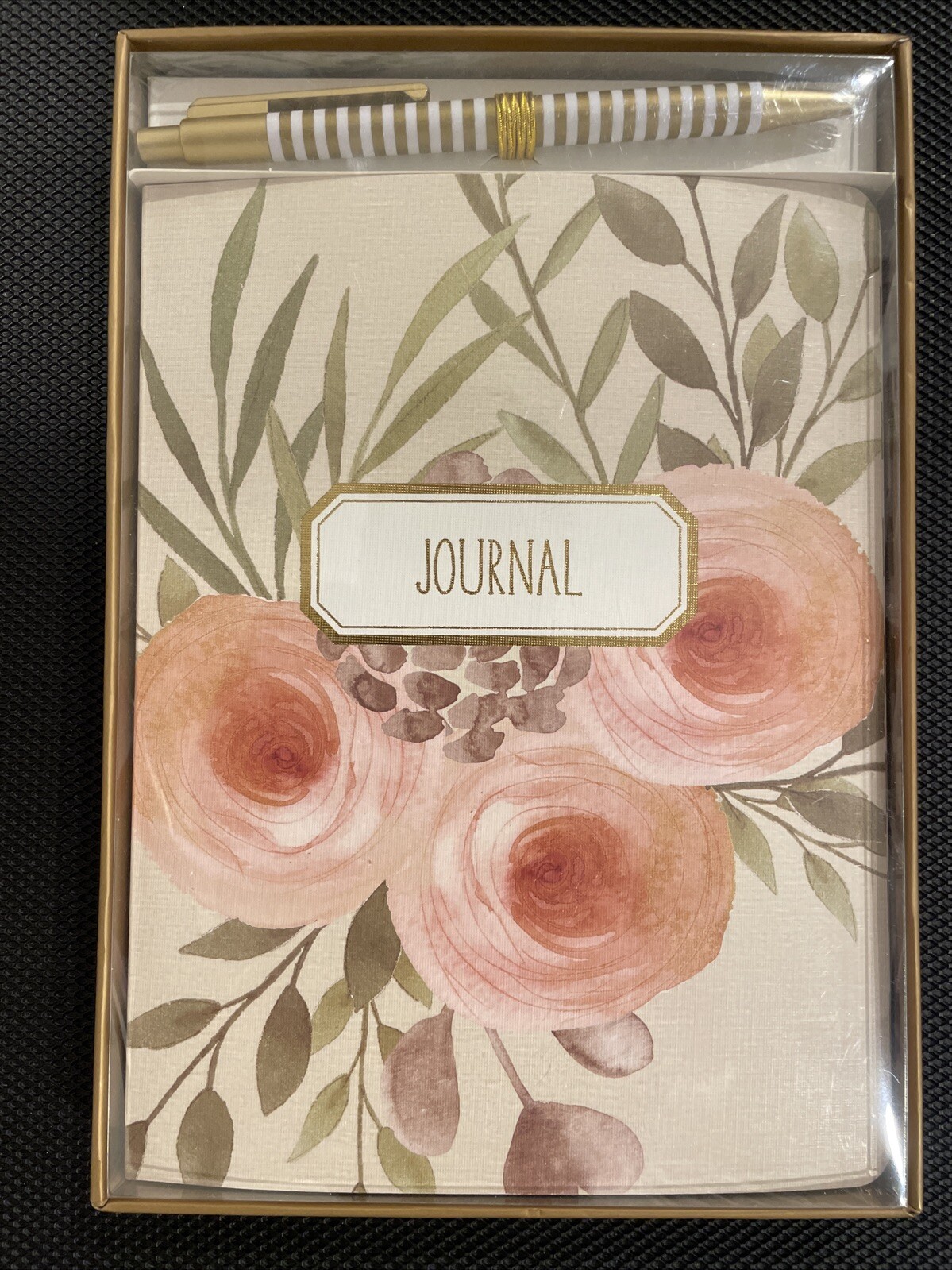 Laura Ashley Paper Plastic Journal Notebook & Pen Gift Stationery Set