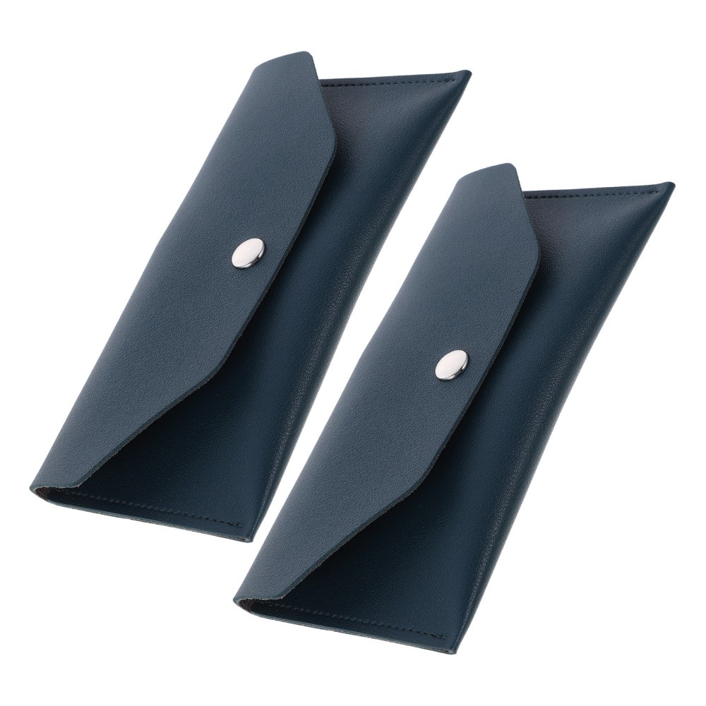 2Pcs Slim PU Cash Envelope Wallet Reusable Money Holder Travel Document Pouch
