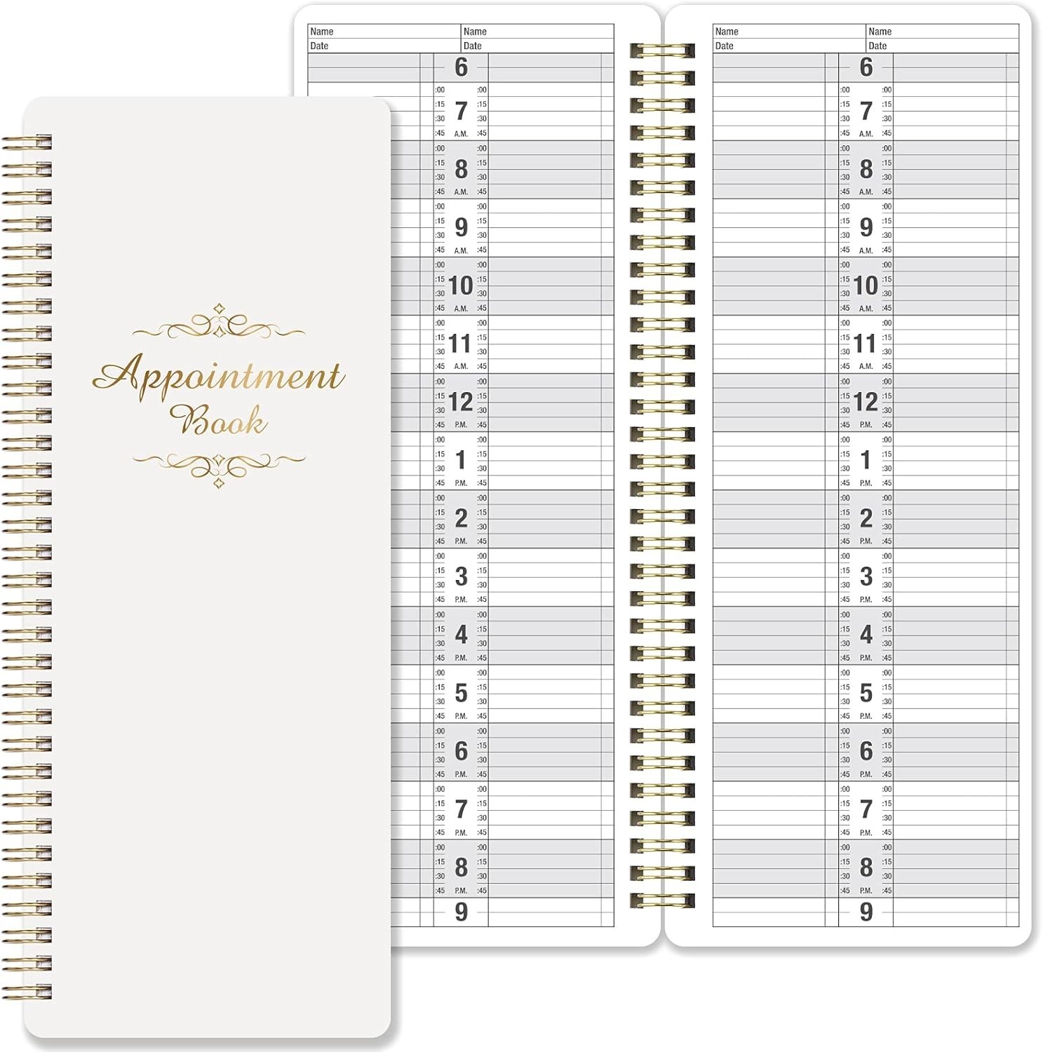 Salon Appointment Books 11.5×4.5Inch Twin-Wire Binding for Hair Stylist