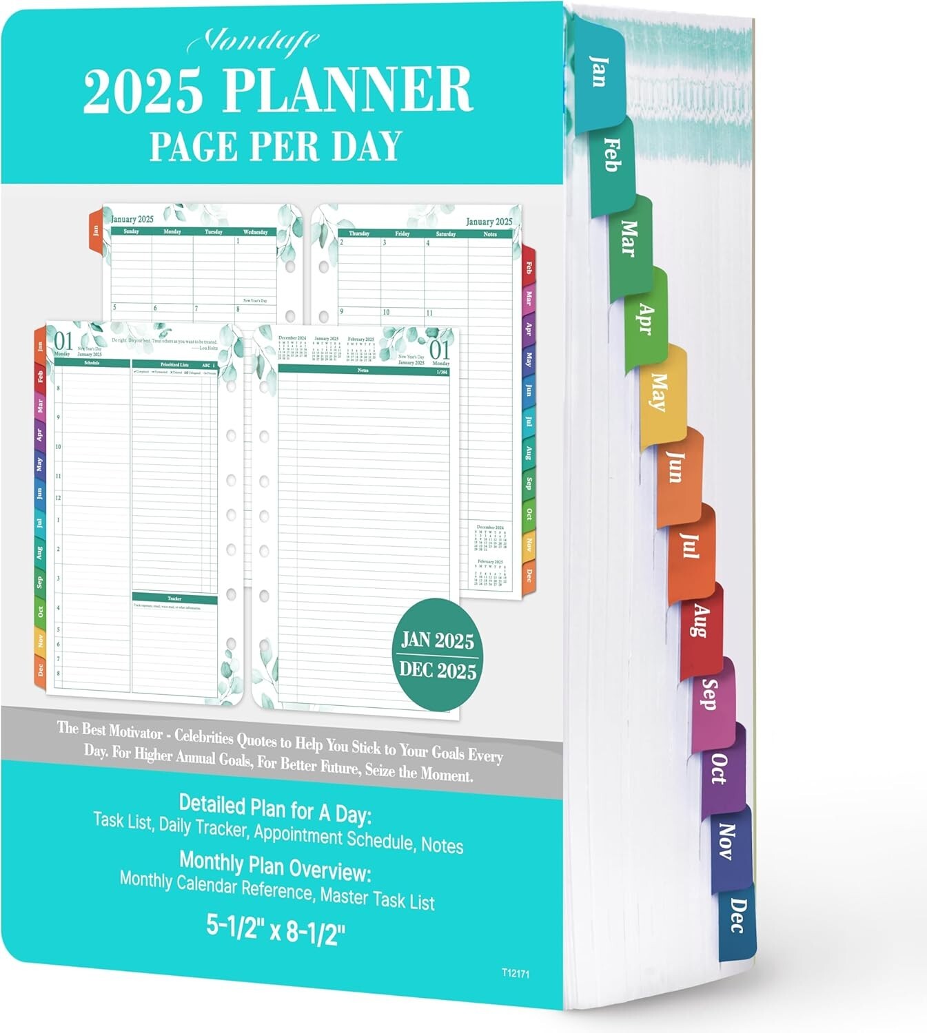 2025 Planner Refills – JAN – DEC 2025 Planner Refills Two Pages Per Day Daily…