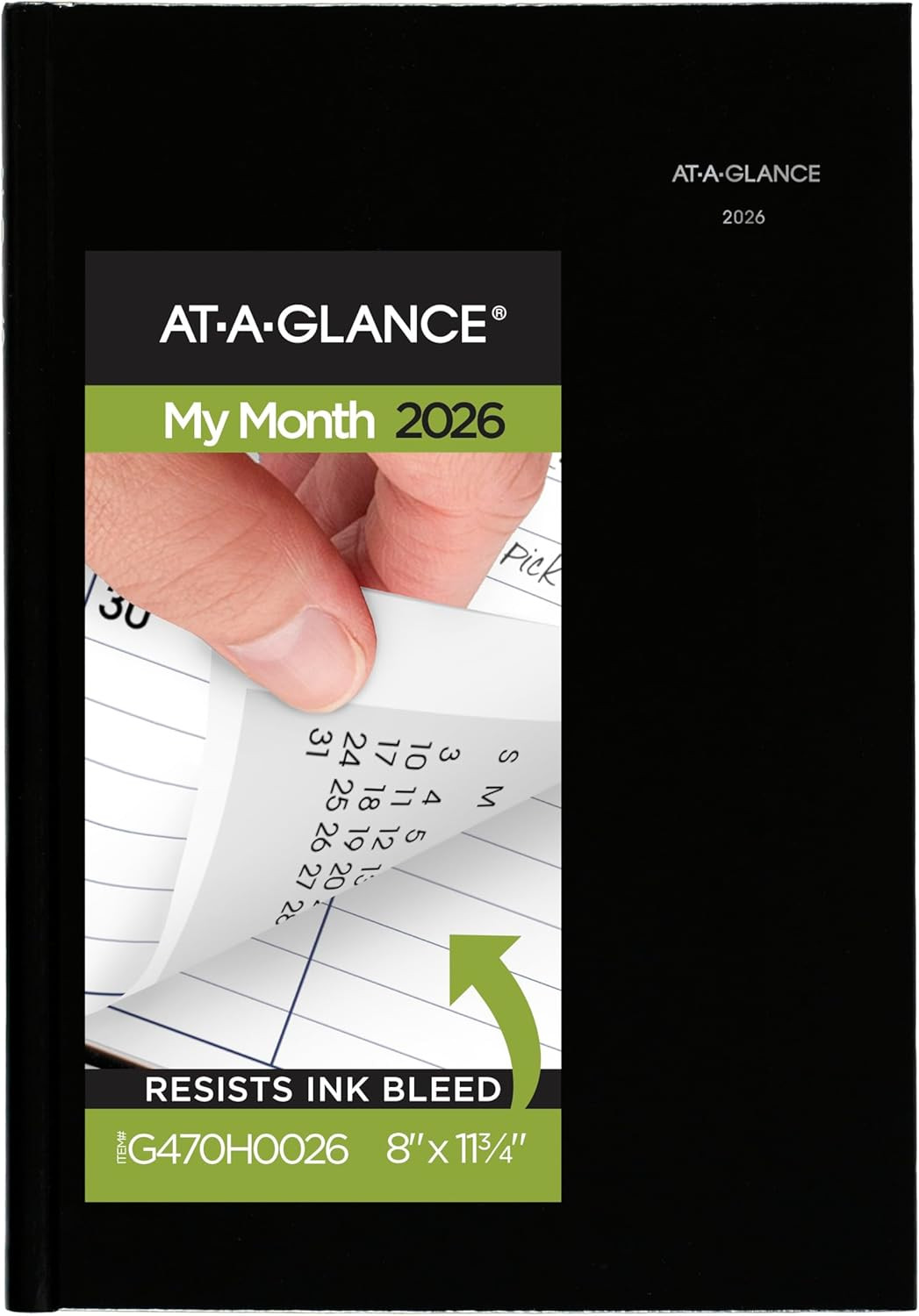 2026 Planner, Monthly, 8″ X 11-3/4″, Large, Hardcover, Dayminder, Black (G470…