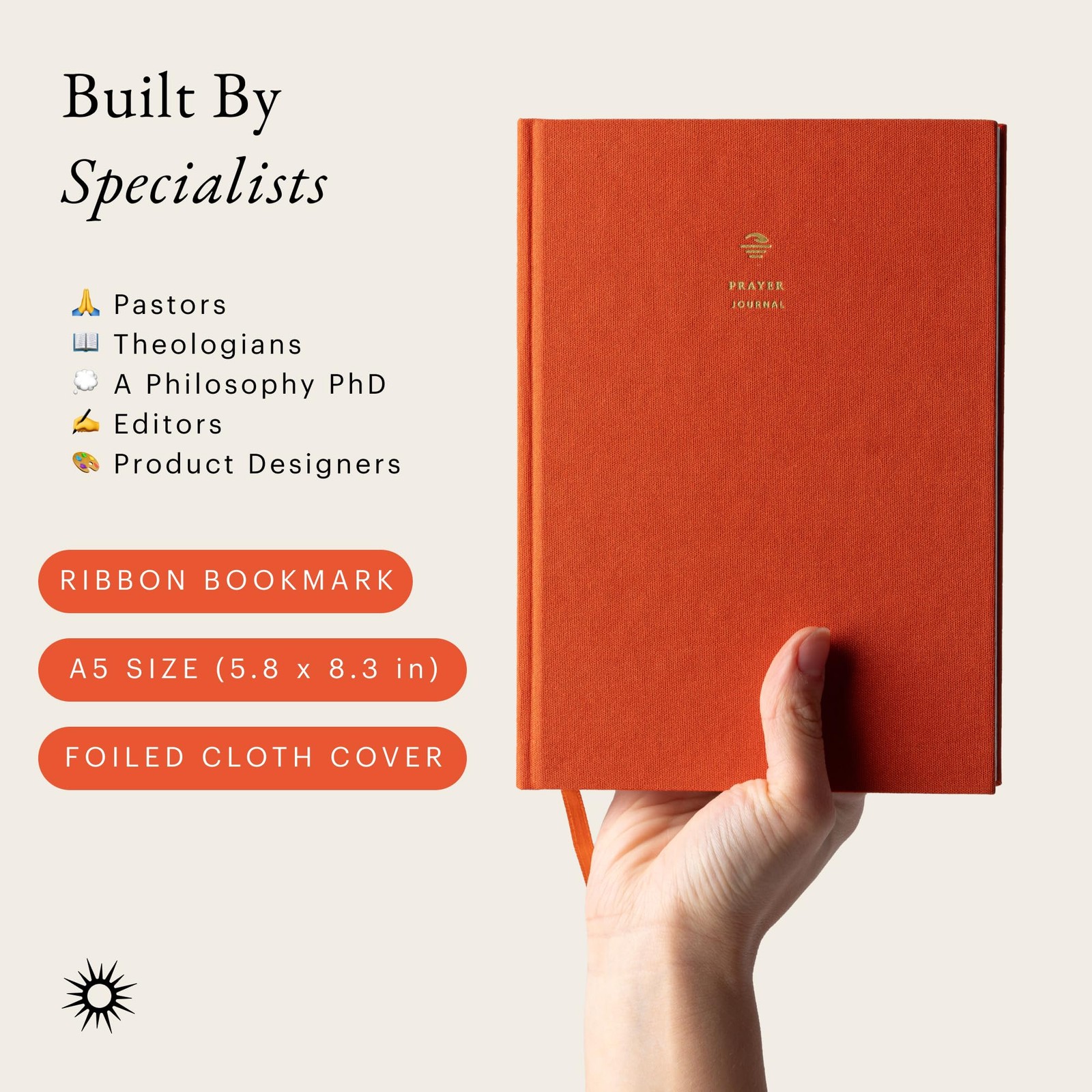Prayer Journal for Women & Men: Guided Christian with Burnt Orange