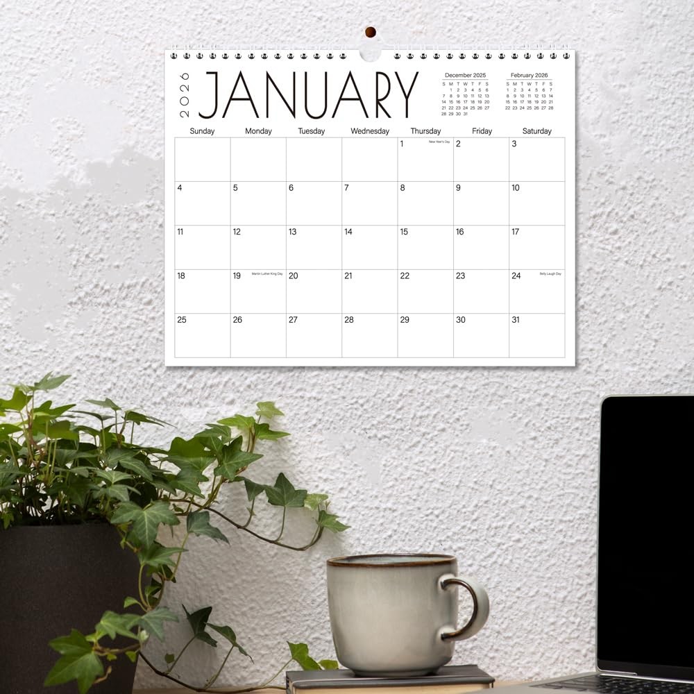 Calendar 2026 – Wall from Janaury 8.5″ x 11″ Wall, Black-Large-Word