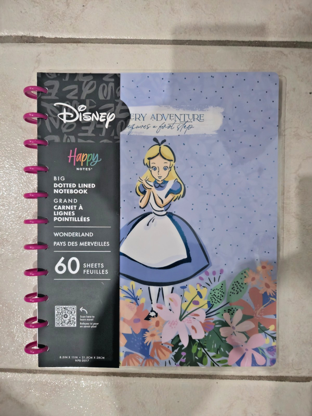 NEW! Happy Planner DISNEY Alice in Wonderland BIG Notebook 60 Sheets of Paper