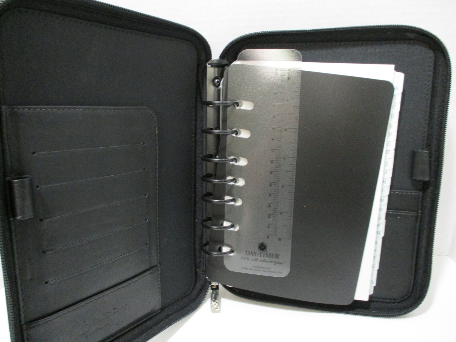 Franklin Covey Leather Planner Black Hard Cover with Zipper 7.5″ X 9.5″ 1996