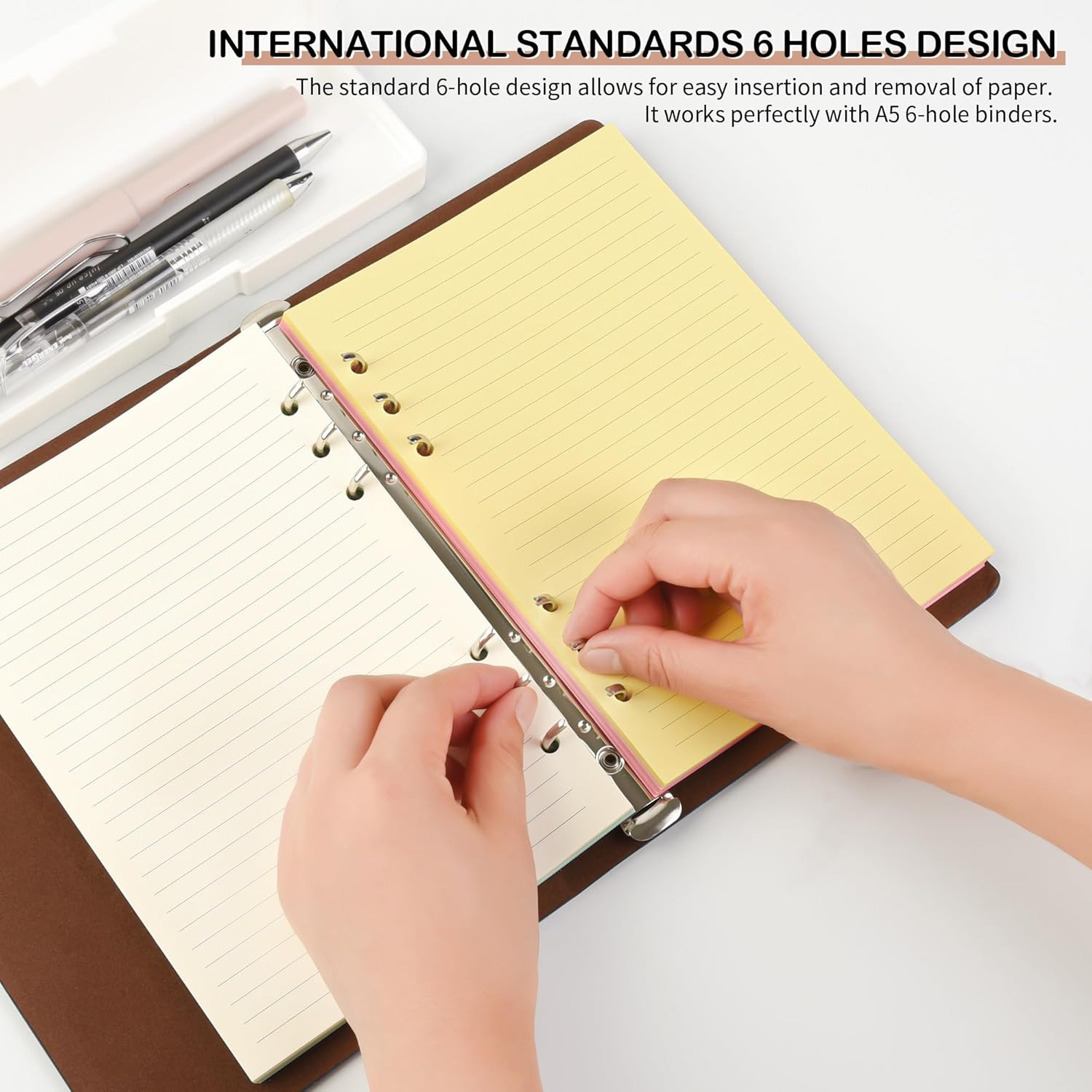 Lined Refill Paper A5 Colorful Ruled Journal Fillers A5-LINED 5-color