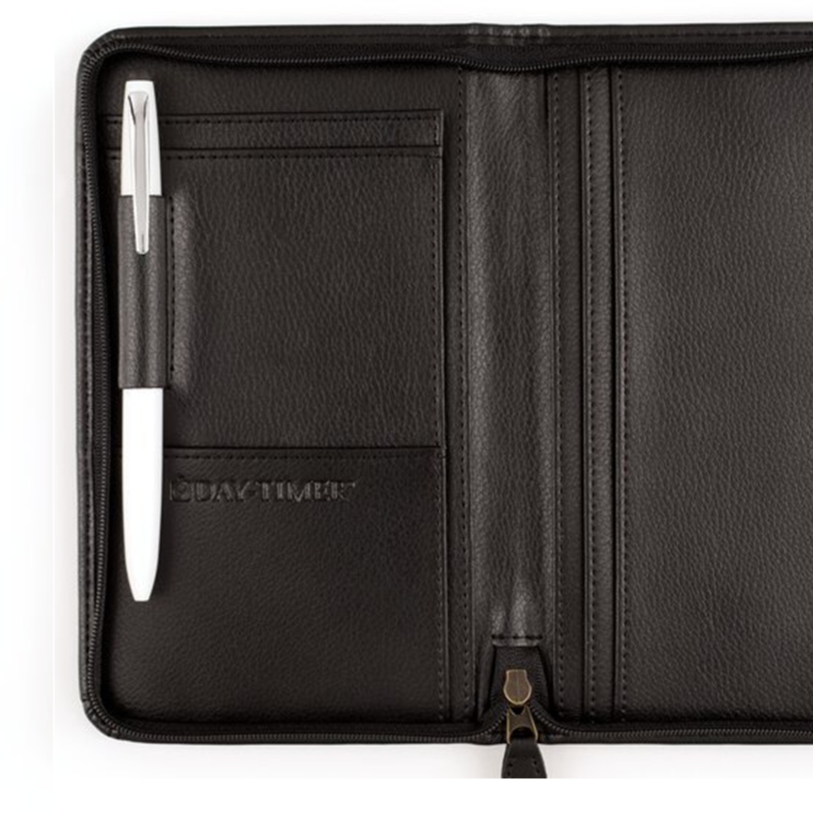 Day-Timer Armorhide Leather Zippered Planner Cover, Black, 3.5″x6.5″