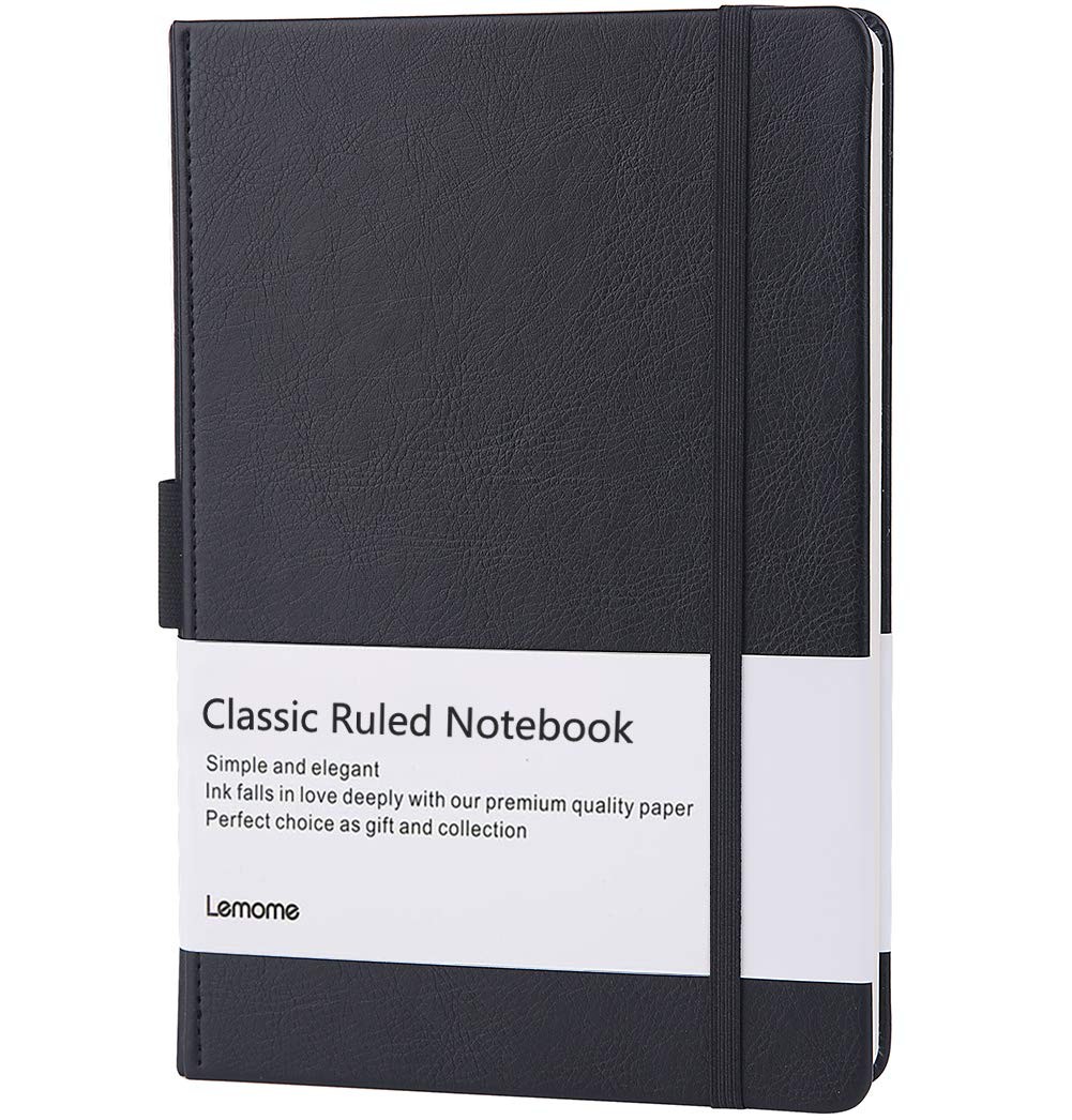 Lemome Ruled Notebook/Journal – Lined Journal for 8.4” x 5.7”, black