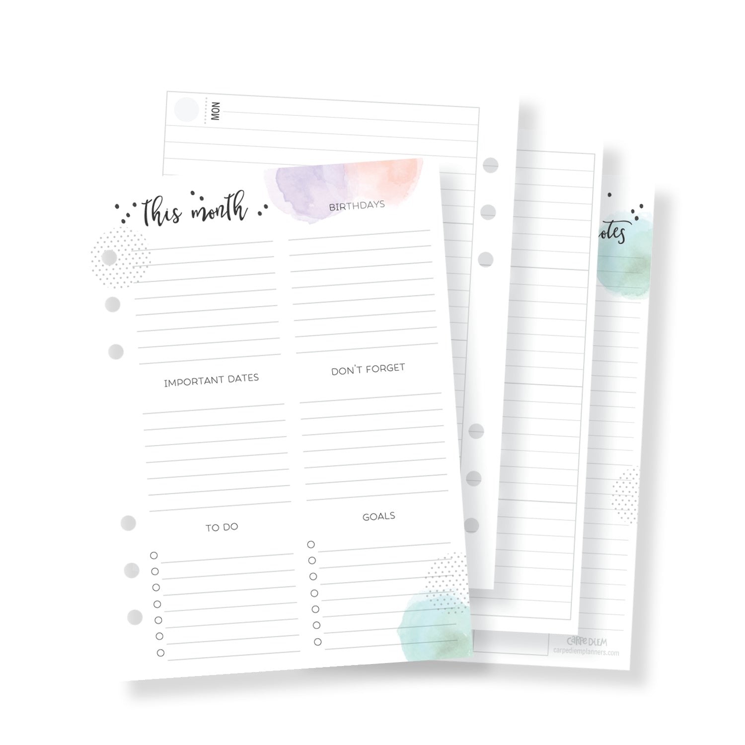 Carpe Diem Undated A5 Planner Inserts – Choose Joy