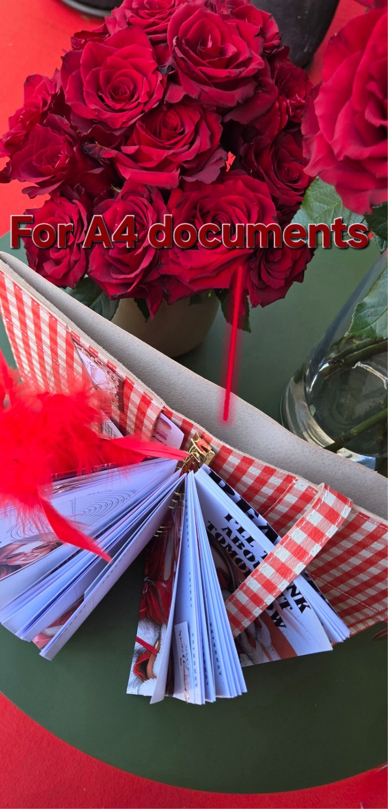 Red Leather notebook cover A5. Red leather weekly planner just 1 in the world