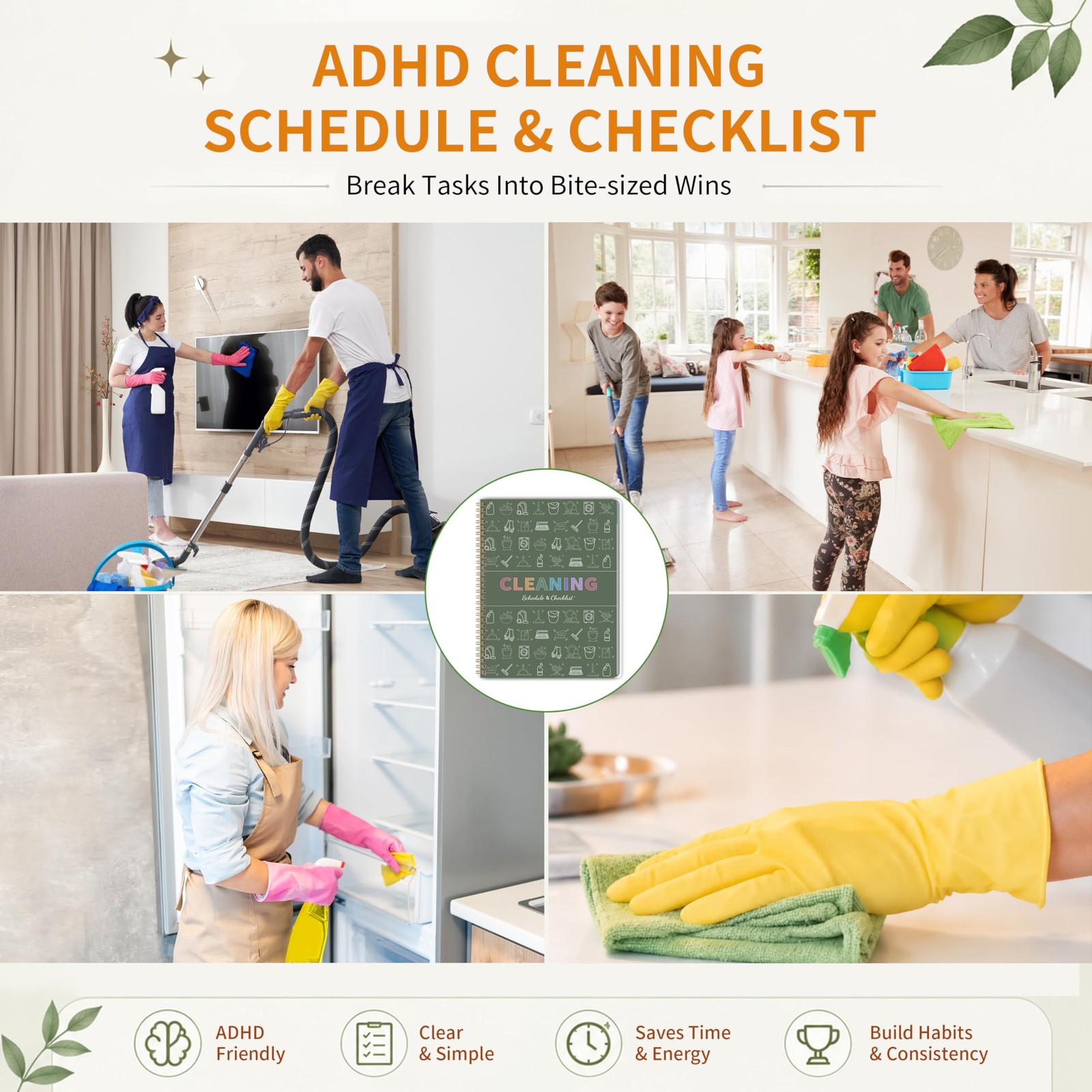 60-week Adhd Cleaning Planner For Adults & Teens – Stress-free Cleaning Schedule