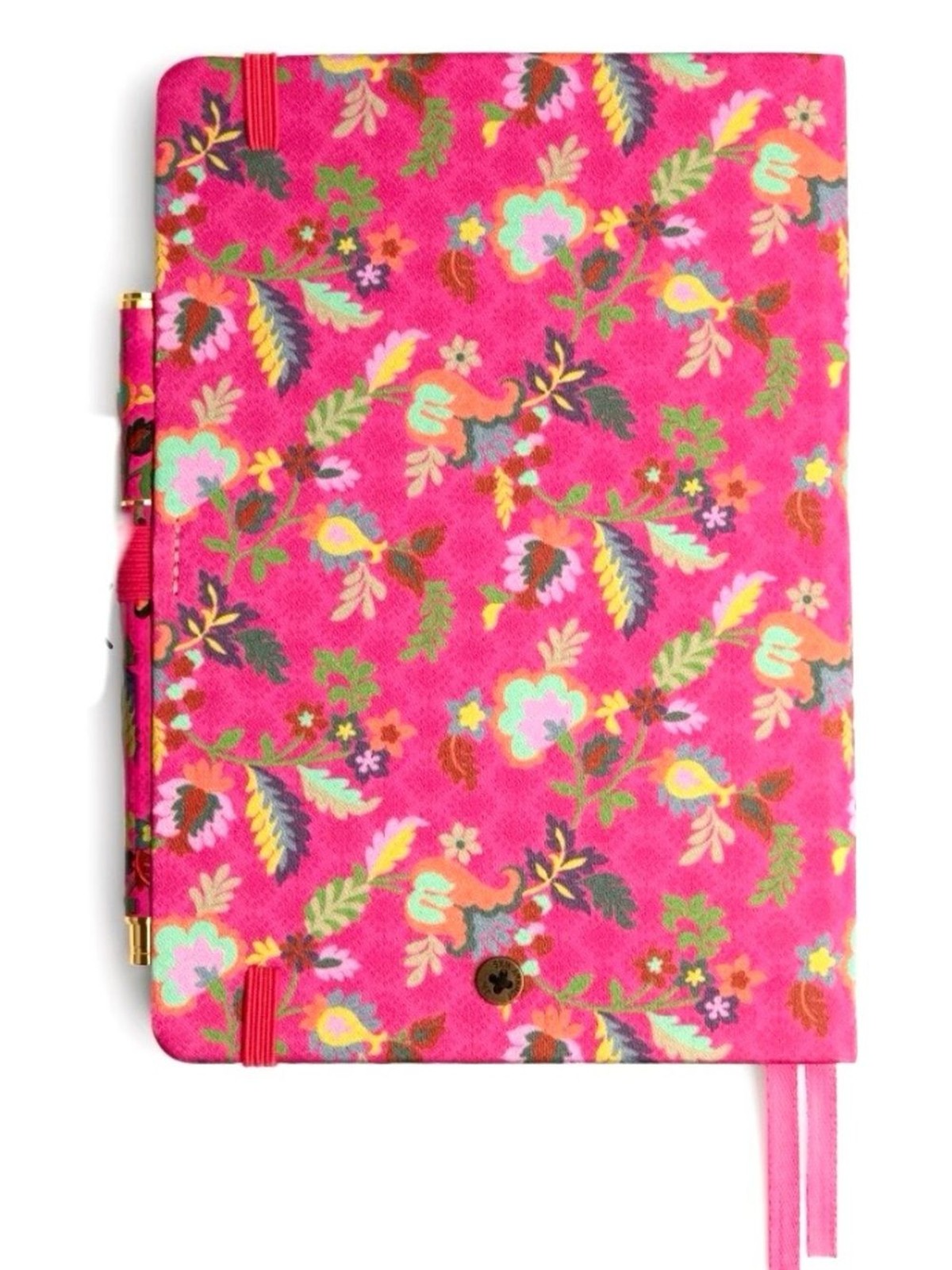 NEW Johnny Was Verney Journal and Pen Set Silk Blend Floral Pink Size 8.5″ x 6″