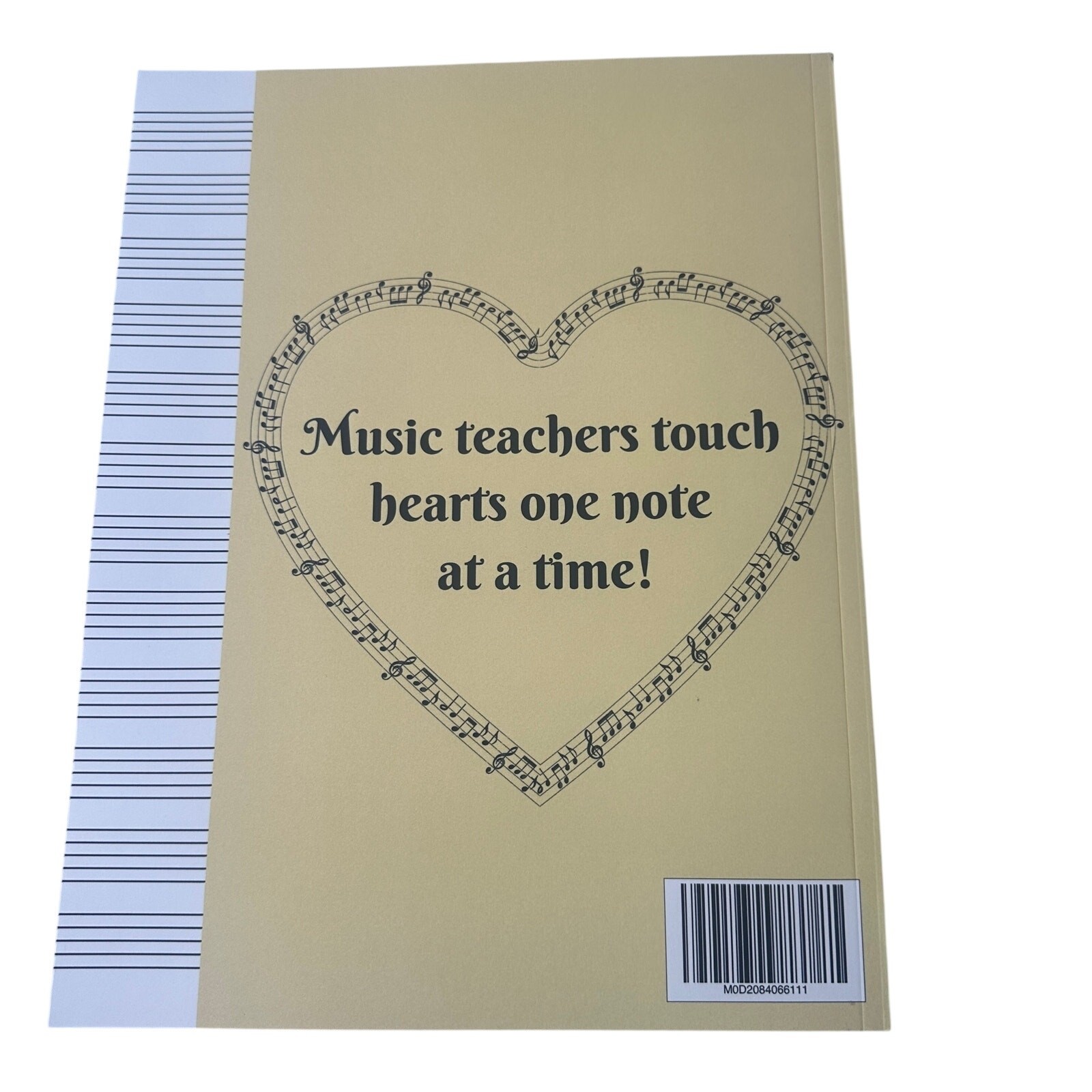 Music Teacher Staff Paper Notebook Appreciation Gift 100 Pages 8.5×11 New