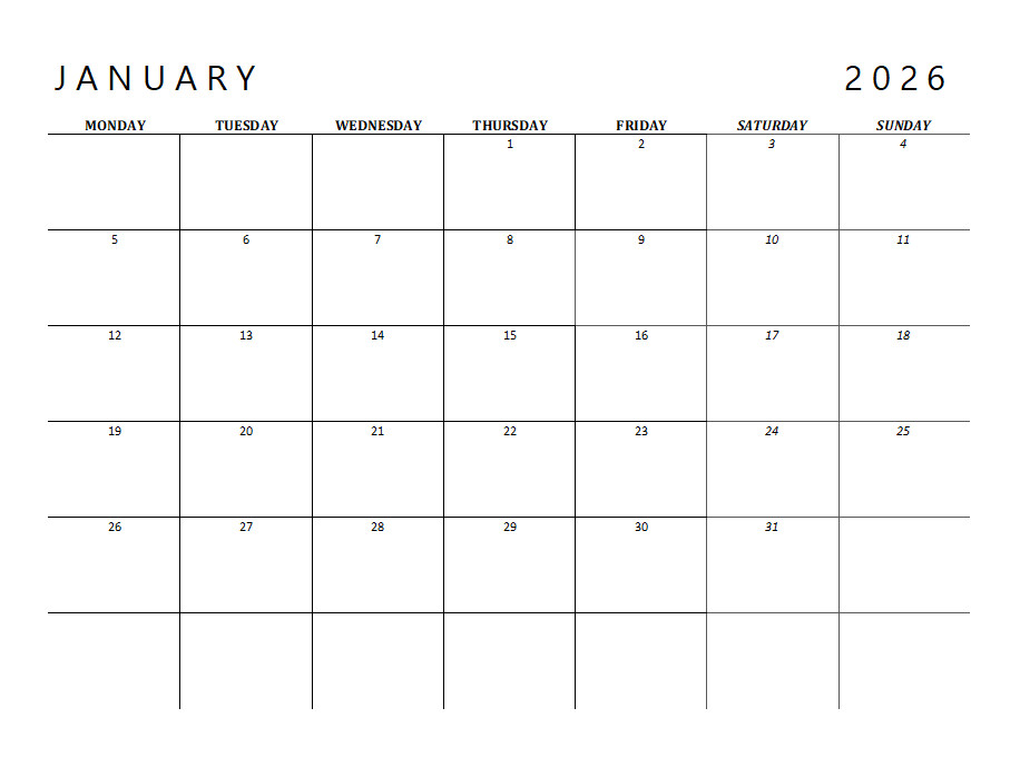 3.99 *ON SALE* 2026 Calendar Printable Landscape,Monthly Planner DOWNLOAD PDF v6