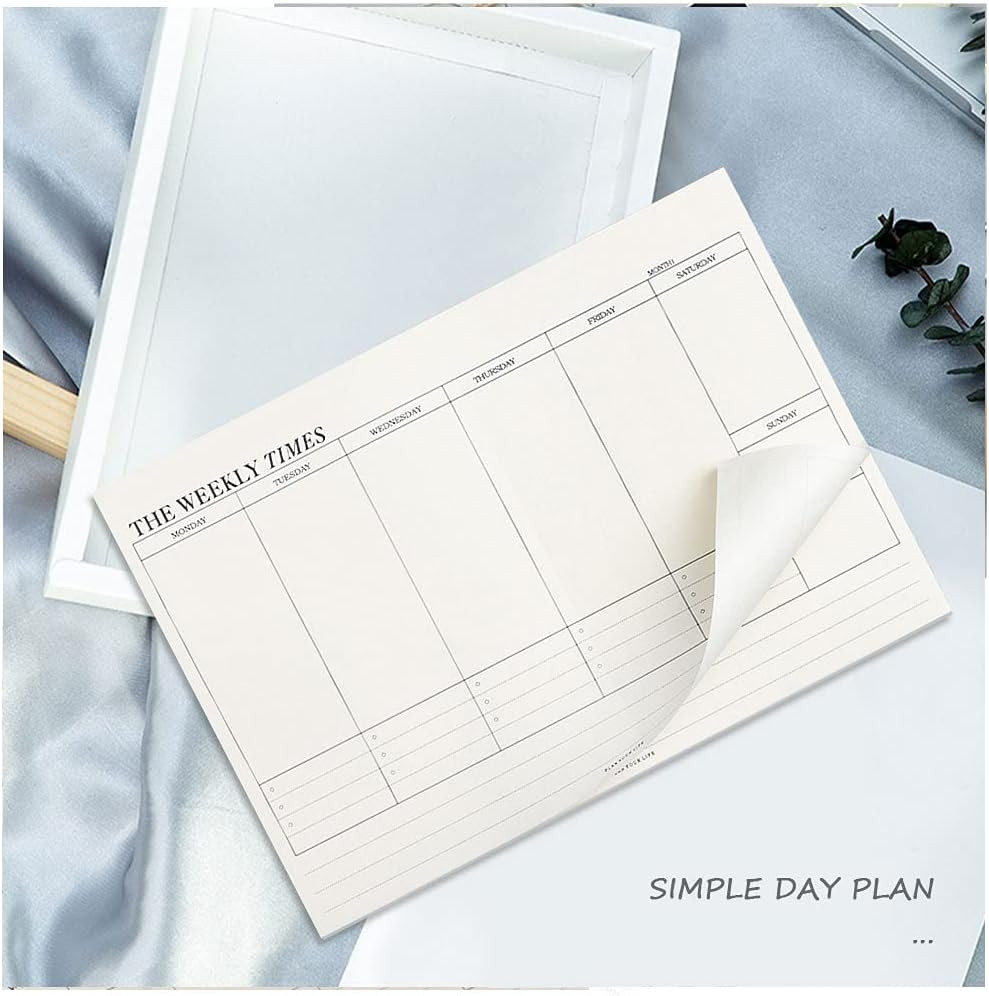 60 Sheets Weekly Pad, Tear Off Weekly Planner Notepad with Daily Schedule Weekly