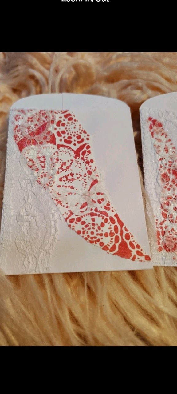 Junk Journal lace pockets Set of 3 Handmade White Pink lace Pretty Pink Shabby