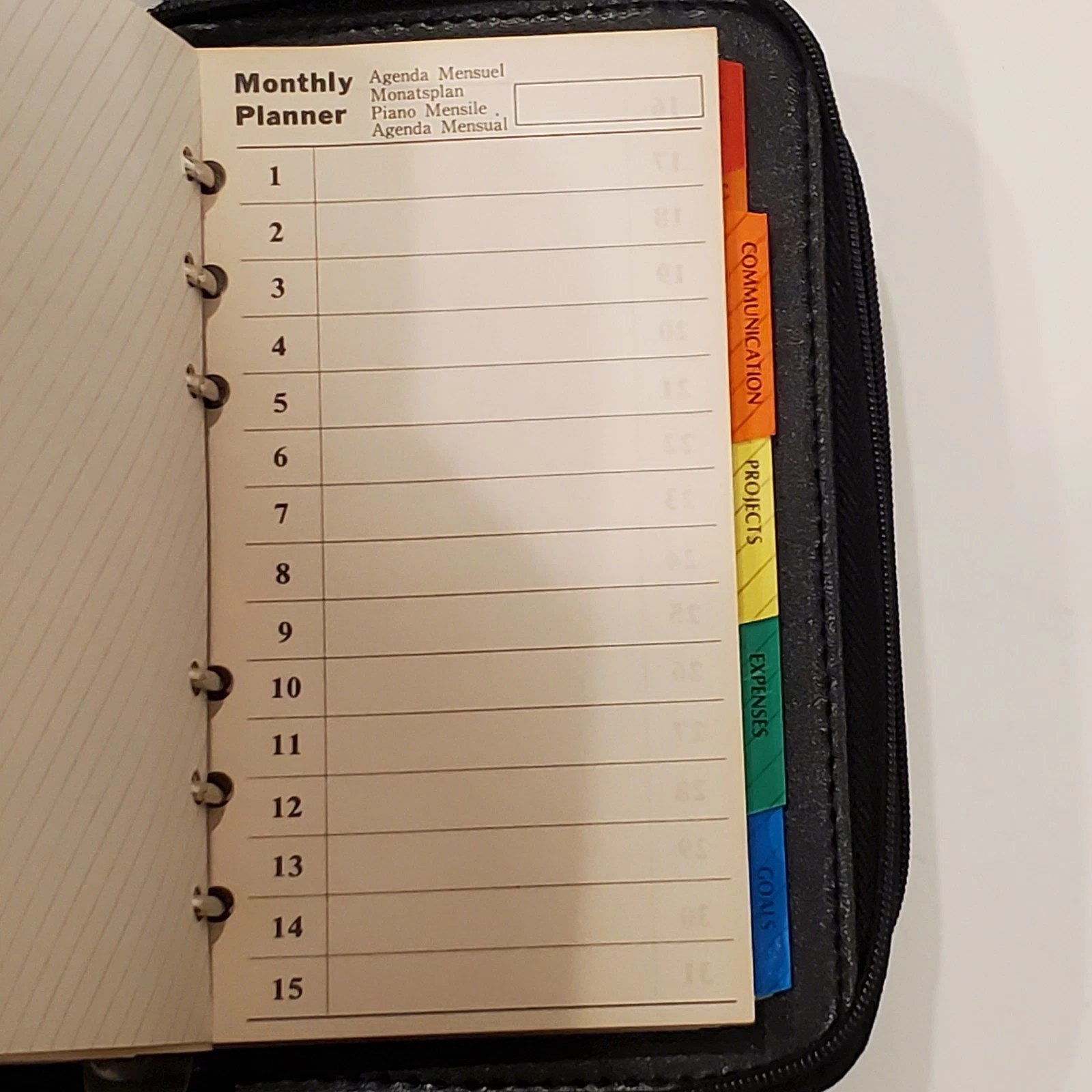Maxim Collection Planner Organizer Calendar Black Calculator Card Holder Zipper