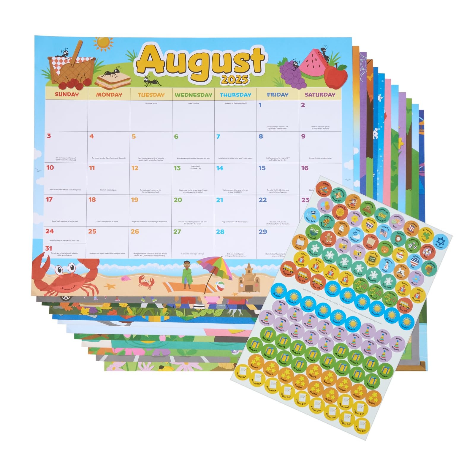 Really Good Stuff Monthly Calendar Pages 2025-2026 – Primary