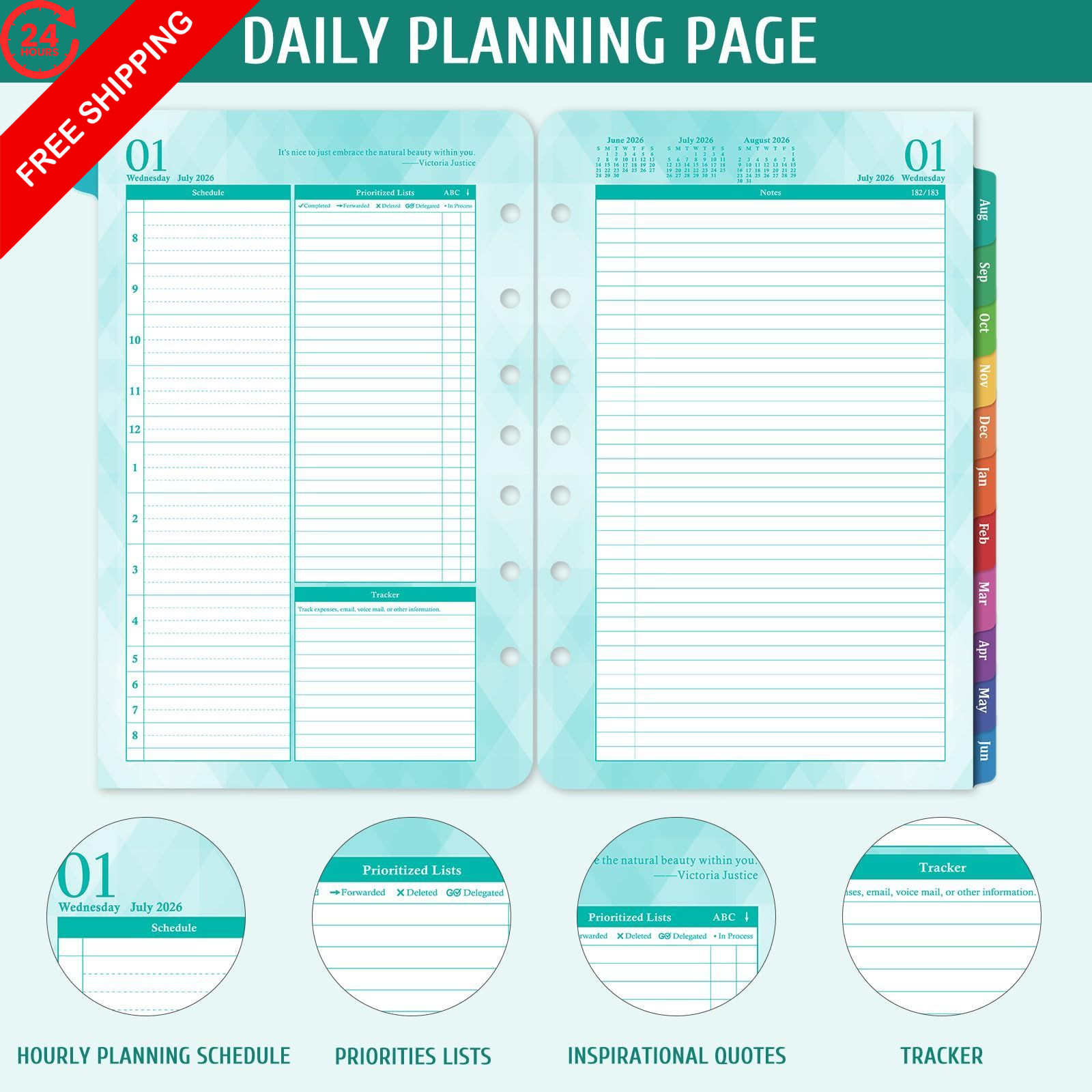 2026-2027 Planner Refills – Daily Weekly and A5, Green