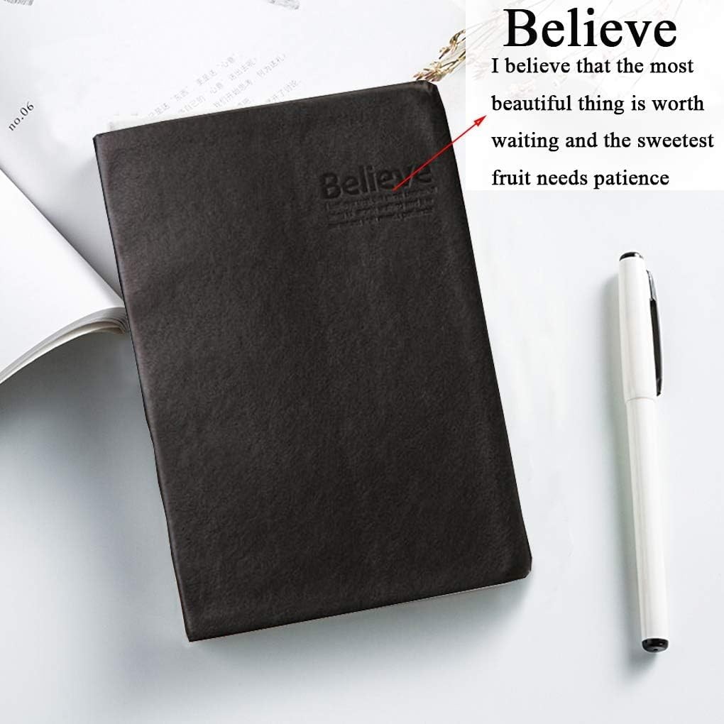 Black B6 Notebook 720 Pages Thick Leather Journal Gift for Travelers Artists