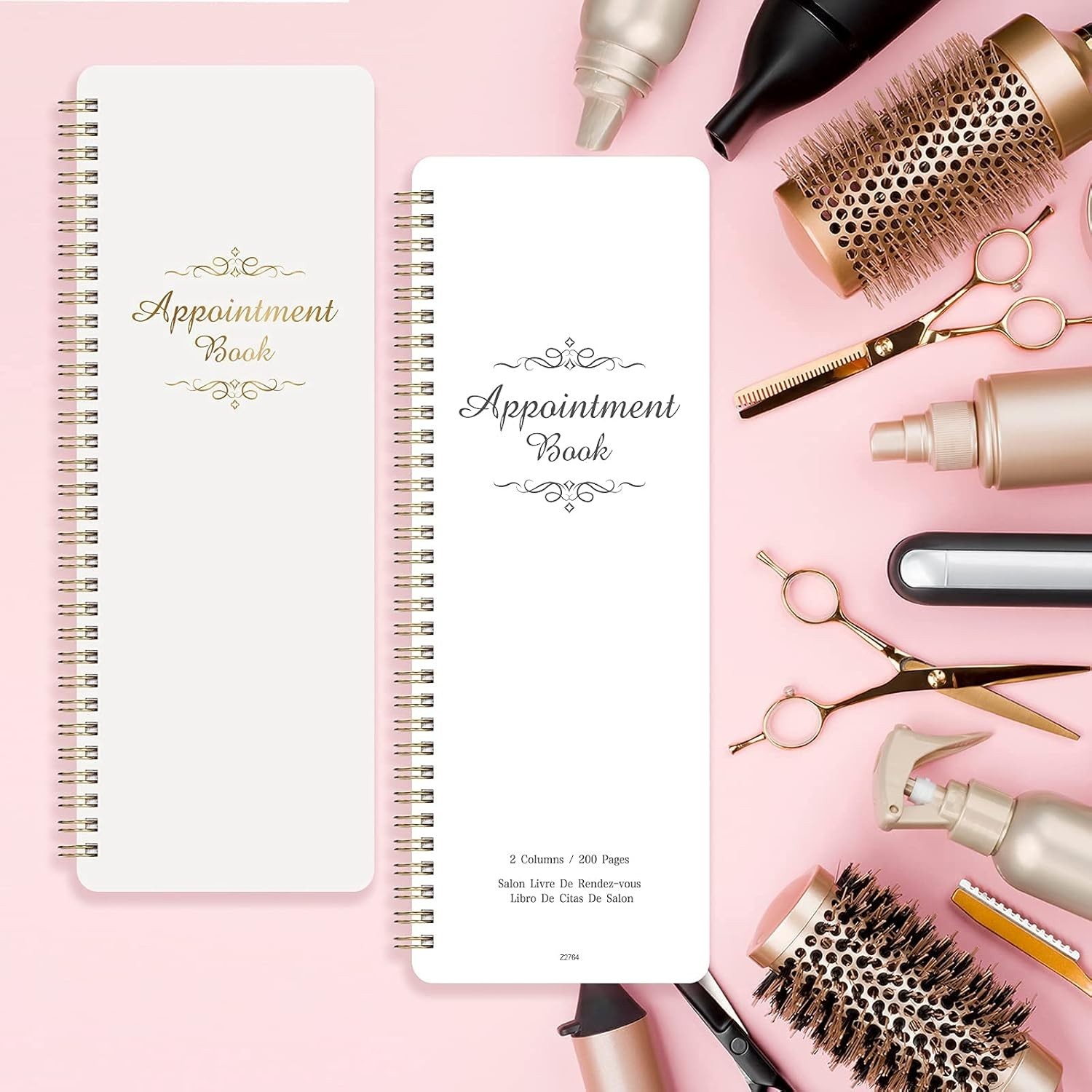 Salon Appointment Books 11.5×4.5Inch Twin-Wire Binding for Hair Stylist