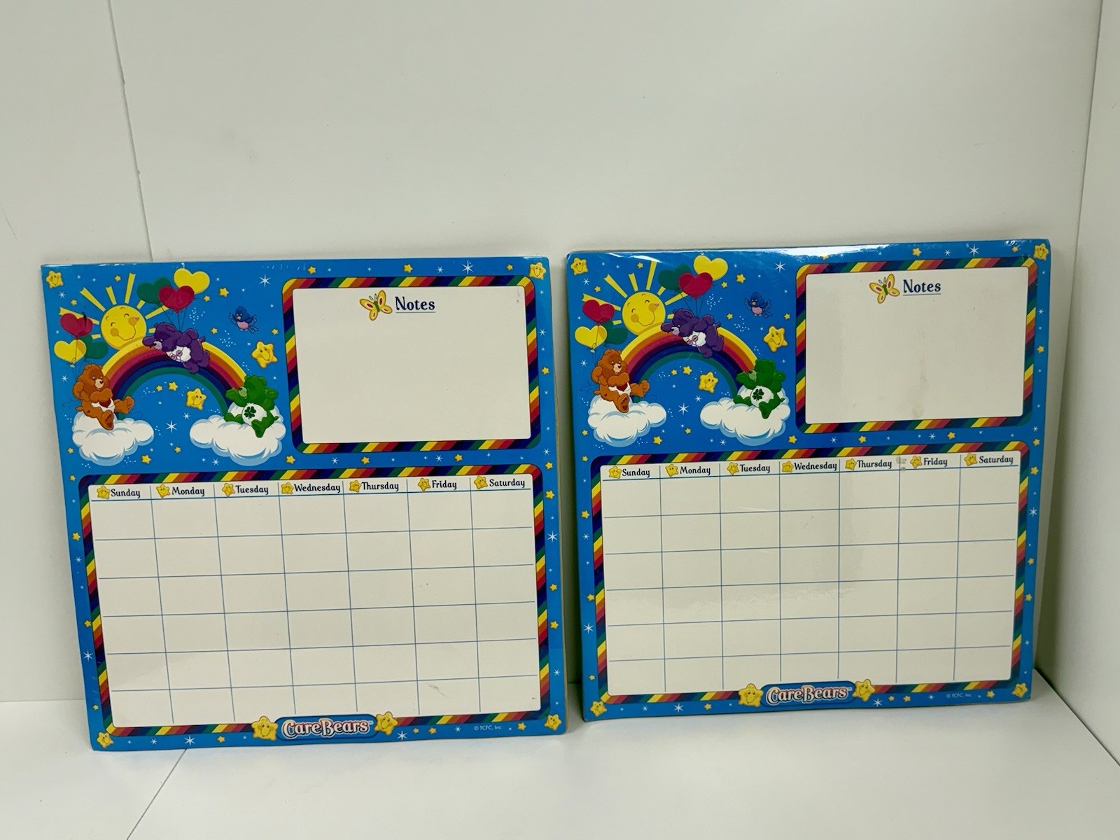 Vintage Care Bears Dry Erase Board x 2 -Calendar Planner w/ Marker – New Sealed