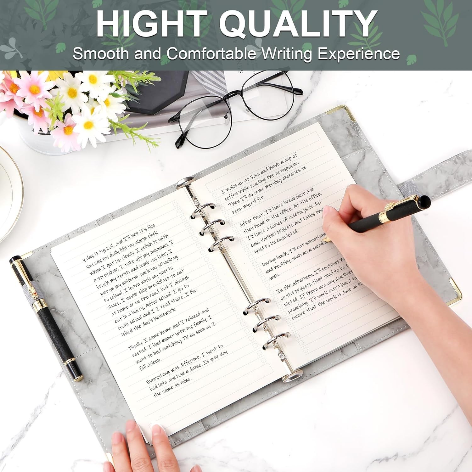 Flexible A5 Daily Planner Sheets – 160 Loose Leaf Inserts for Goal Setting