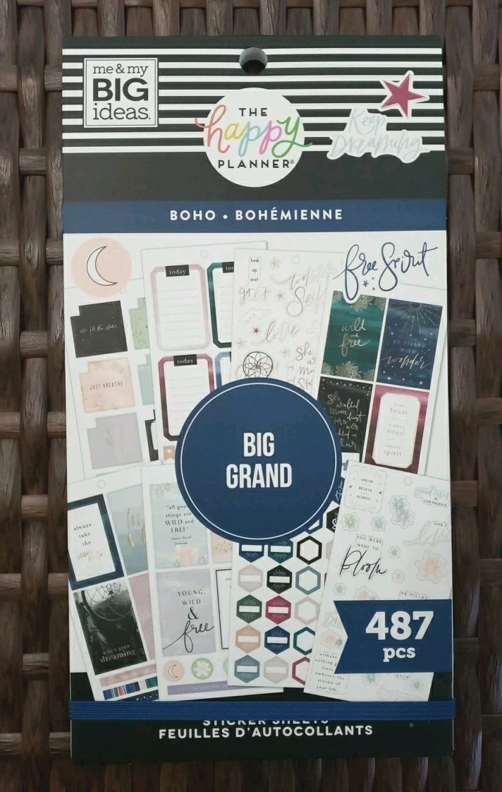 The Happy Planner BOHO Big Grand Sticker Sheets 487 Pcs
