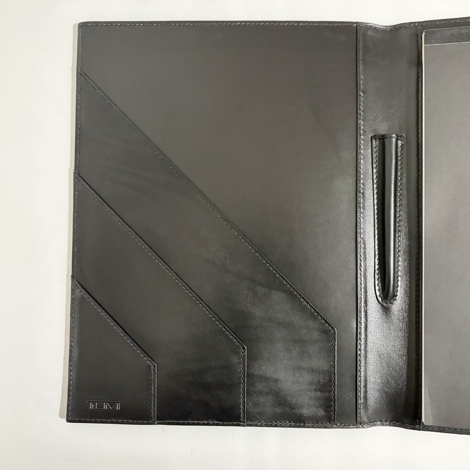 Tumi Padfolio Notepad Organizer Holder Black Leather 9 x 12″ Executive Legal Pad