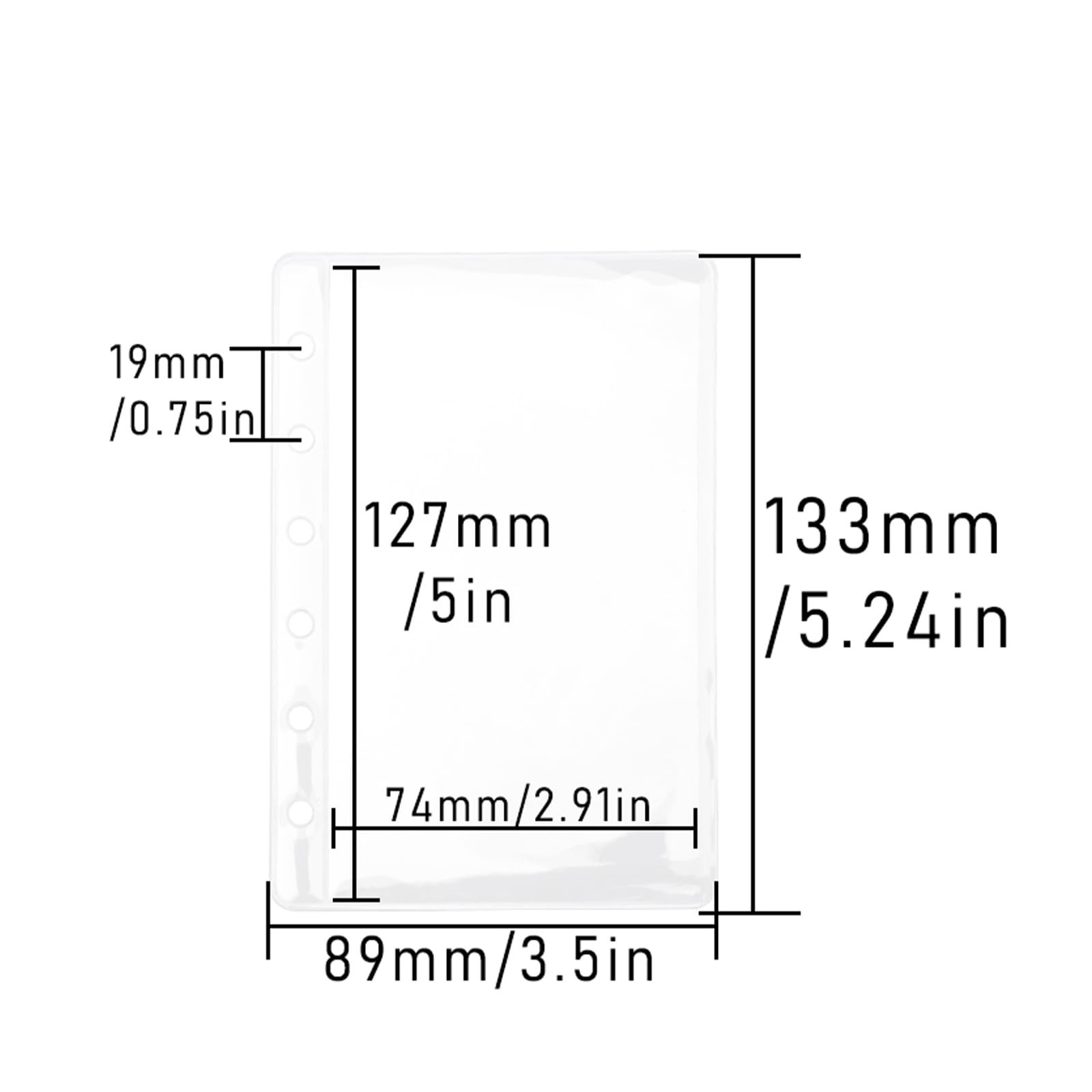 24 A7 Binder Pockets Clear Zipless Cash Envelopes Budget Binder Pocket Insert…