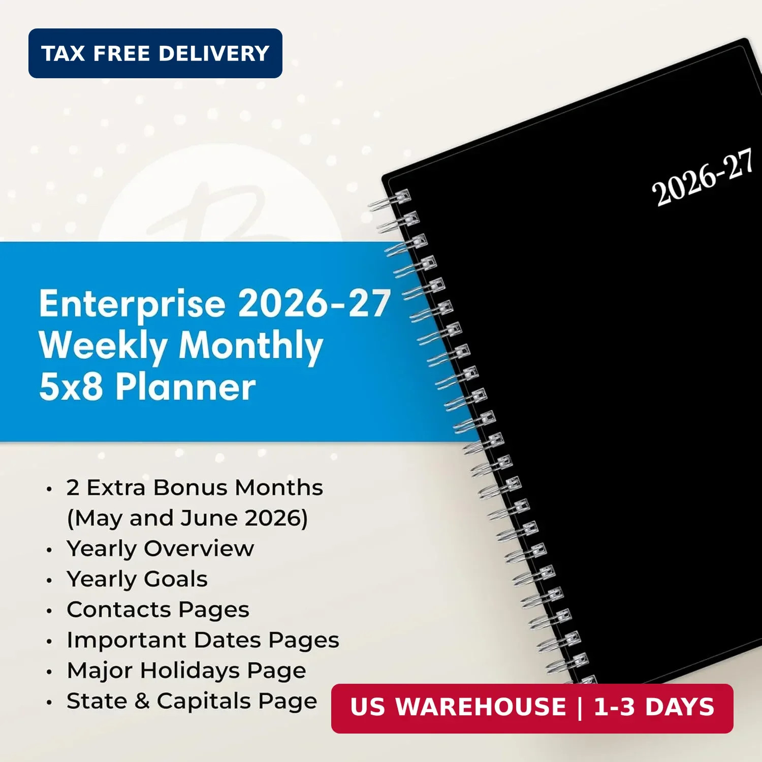 Blue Sky 2026-2027 Weekly and Monthly Academic Year Planner Calendar, July 2026