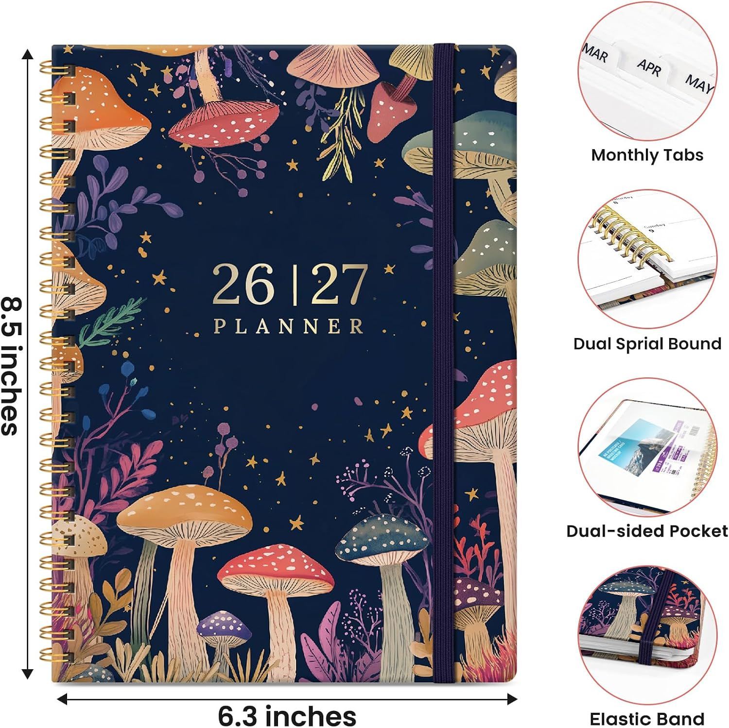 Planner 2026-2027, Hardcover Monthly and Weekly Academic Planner July 2026 – Jun
