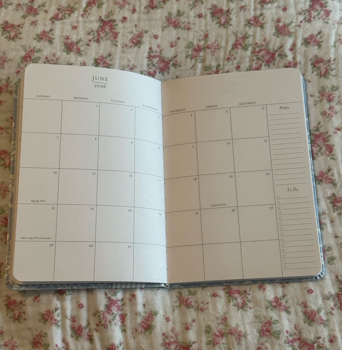 NWT Laura Ashley 18 Month Weekly Planner Blue Floral Toile