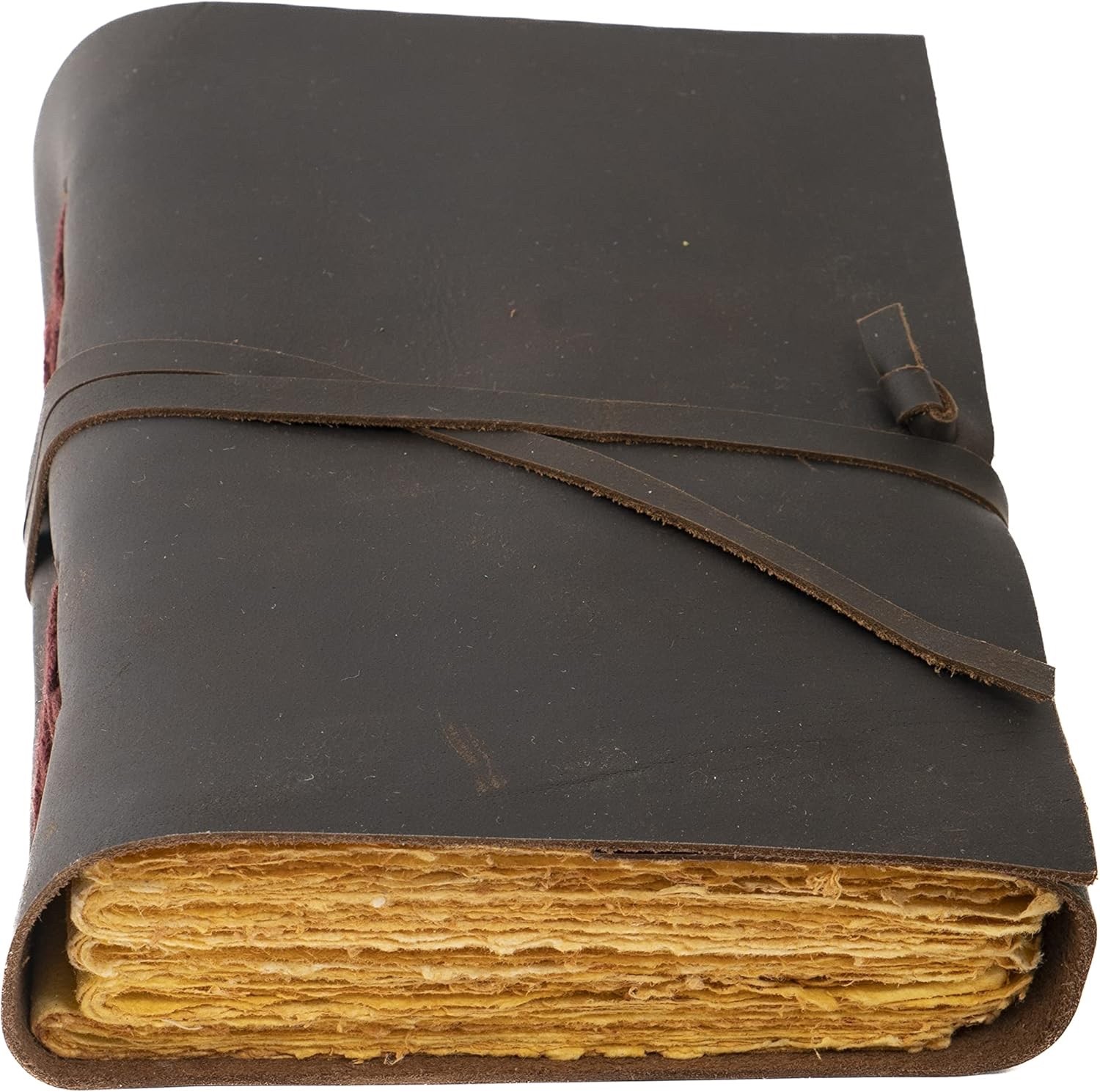 Large Handmade Leather Journal – Buff Sketchbook | 200 Deckle Edge Pages