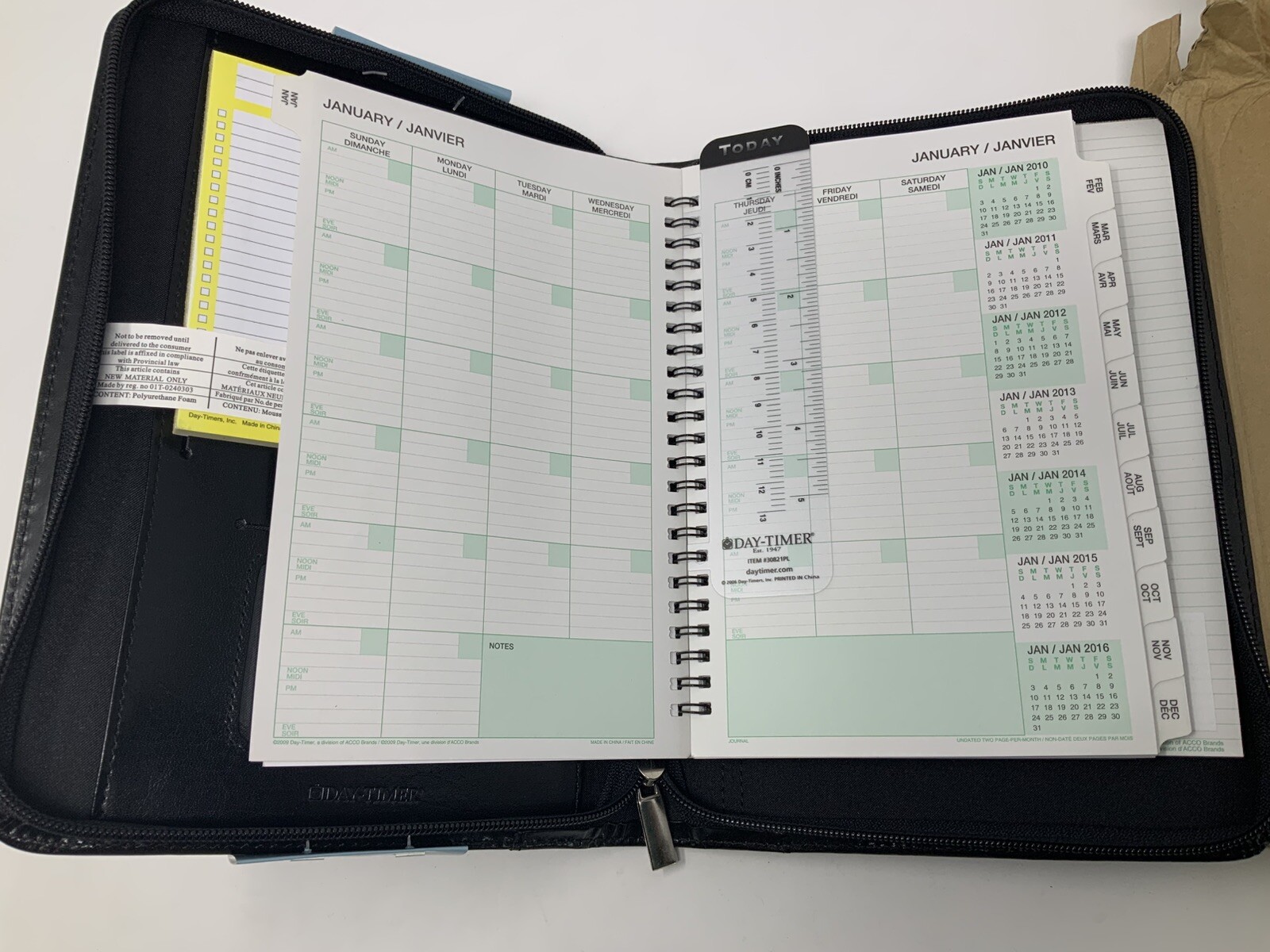 Day-Timer Wire-Bound Leather Organizer System Black #D68515