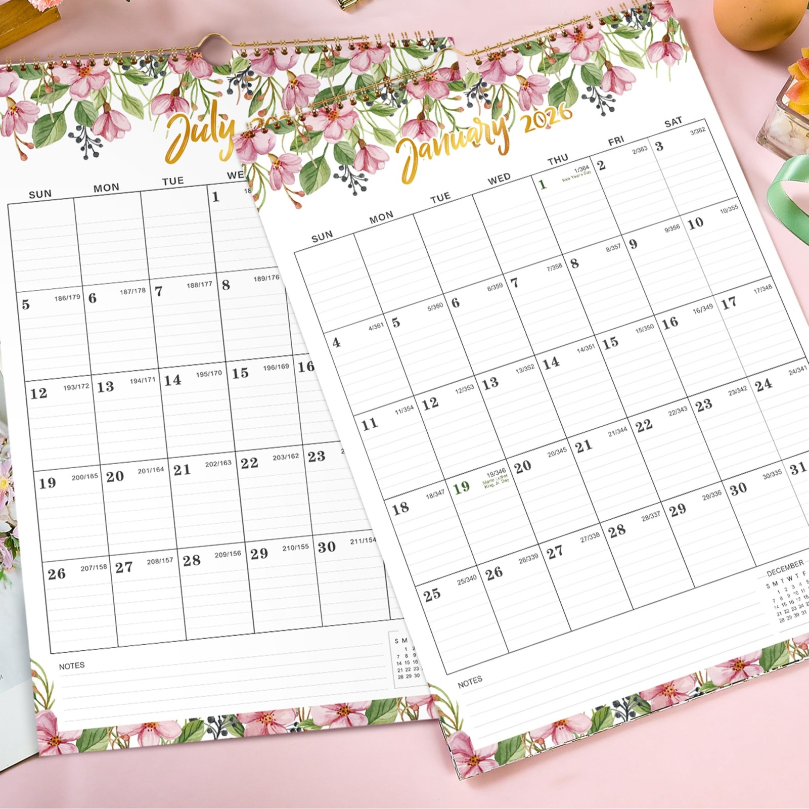 2026 Wall Calendar – Calendar 2026 Wall, Jan 2026 – DEC 2026, 12″ x 17″, Larg…