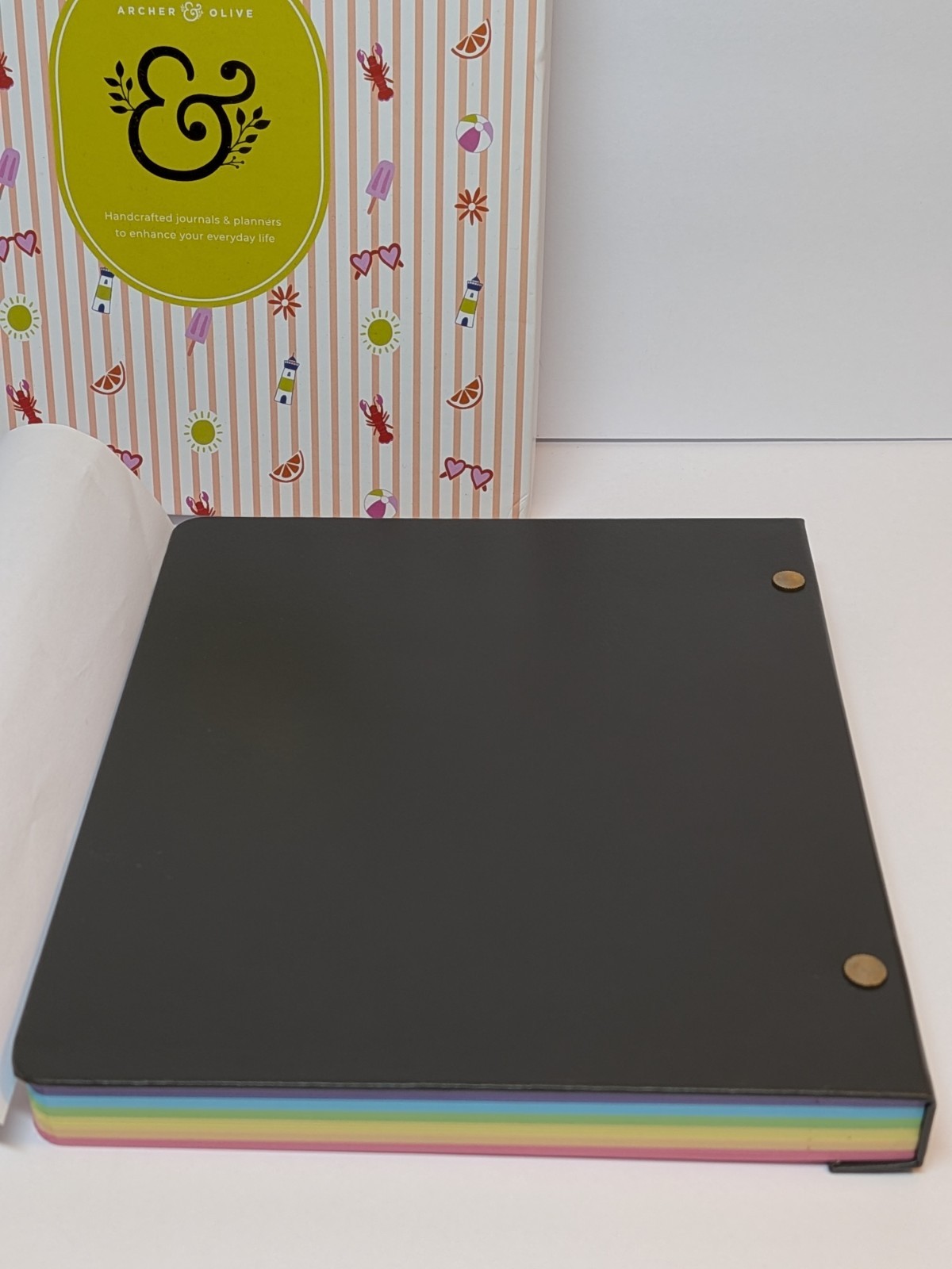 Archer & Olive Pastel Rainbow 8×8 Square Notebook Dot Grid Tear Away Rare NEW