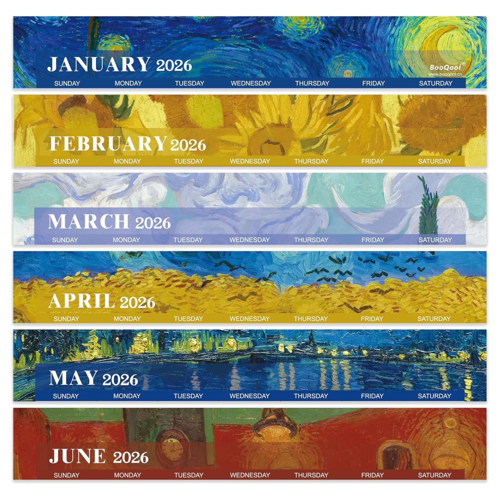 2026 Desk Calendar – JAN 2026 – DEC 2026, Standing Flip Desktop blue