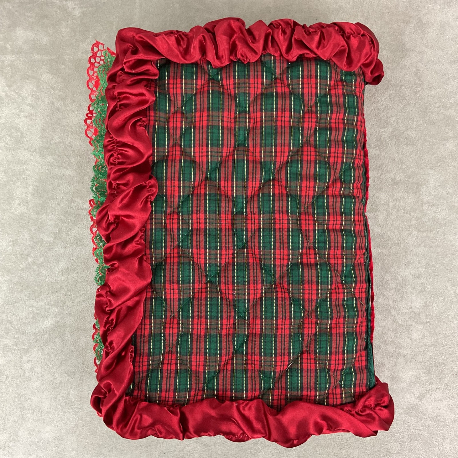 Handmade Christmas Junk Journal – 86 pages mixed media art book – quilted plaid