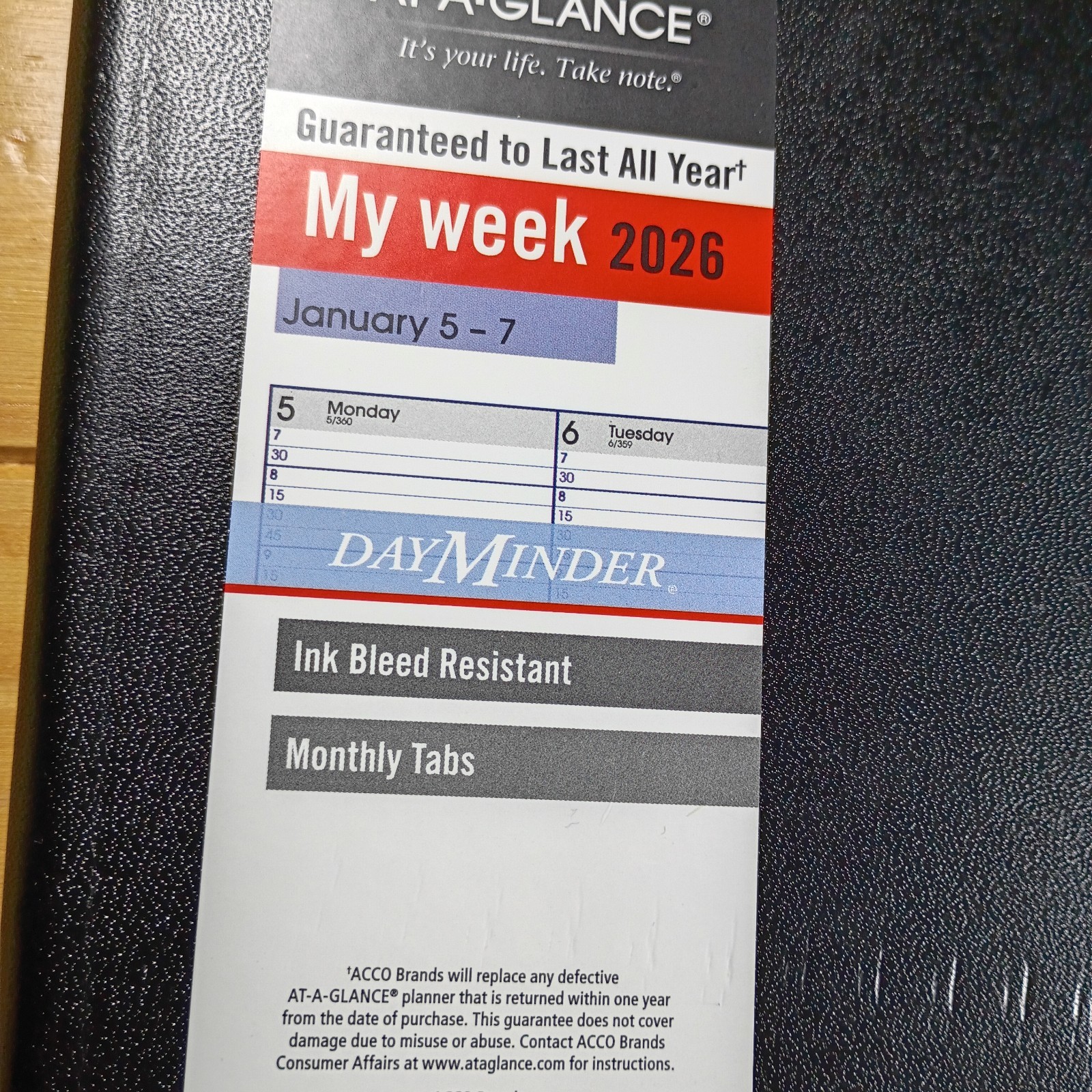 2026 AT-A-GLANCE My Week DayMinder Item #G520H-00 New.