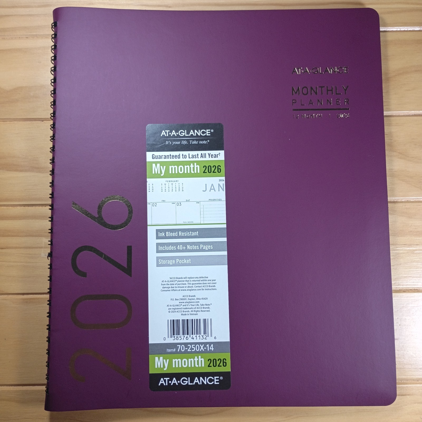 AT-A-GLANCE My Month 2026 Item #70250X-14 New