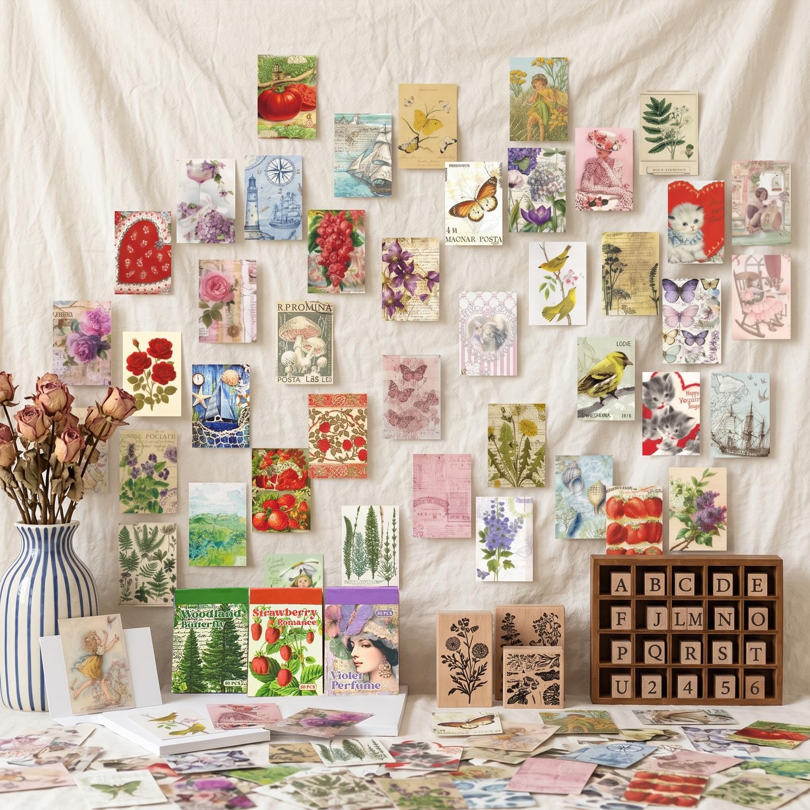 Vintage Washi Sticker Book, 300 PCS Color Stickers Book