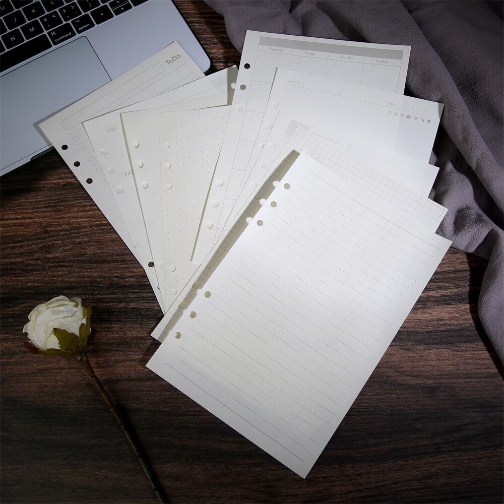 1 Copy Binder Notebook Paper A5 Refill Paper Loose Leaf 45 Pages 21x14cm 9 Type