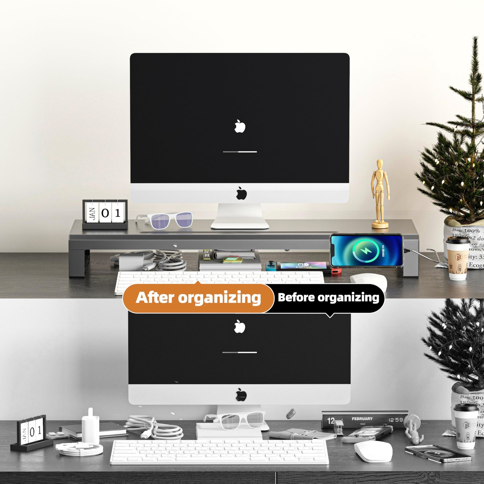 Computer monitor stand Laptop Desk Shelf & Monitor Riser ，27.55 inches,22