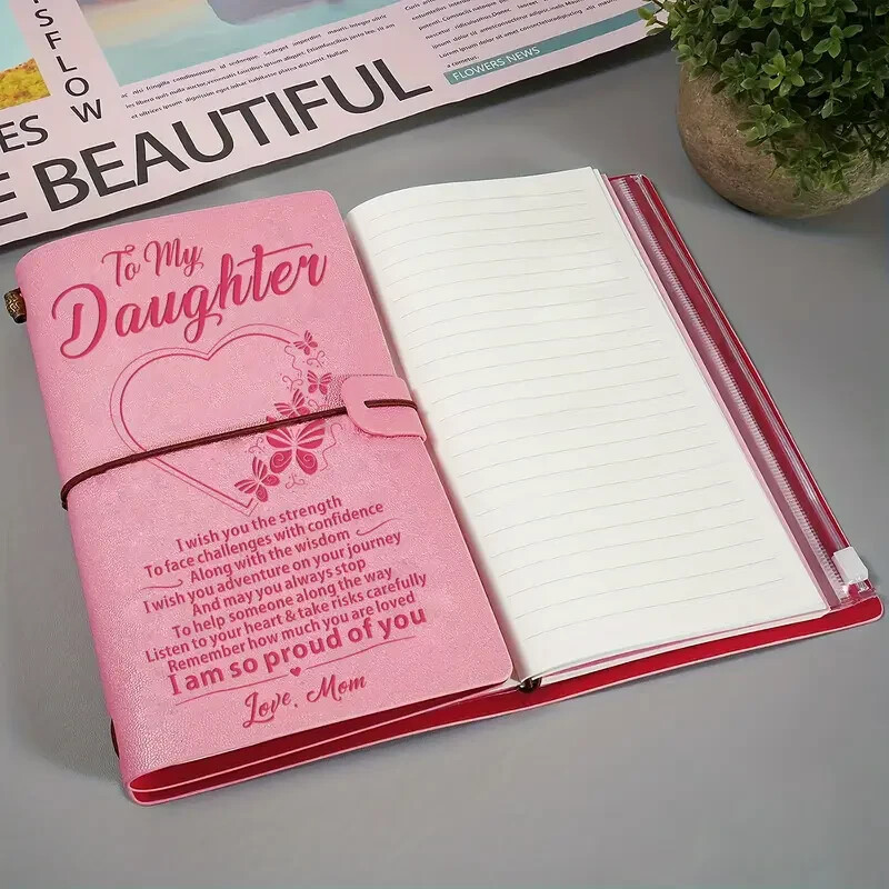 Vintage Leather Journal: 136 Sheets, Inspirational Gift from Mom to Daughter