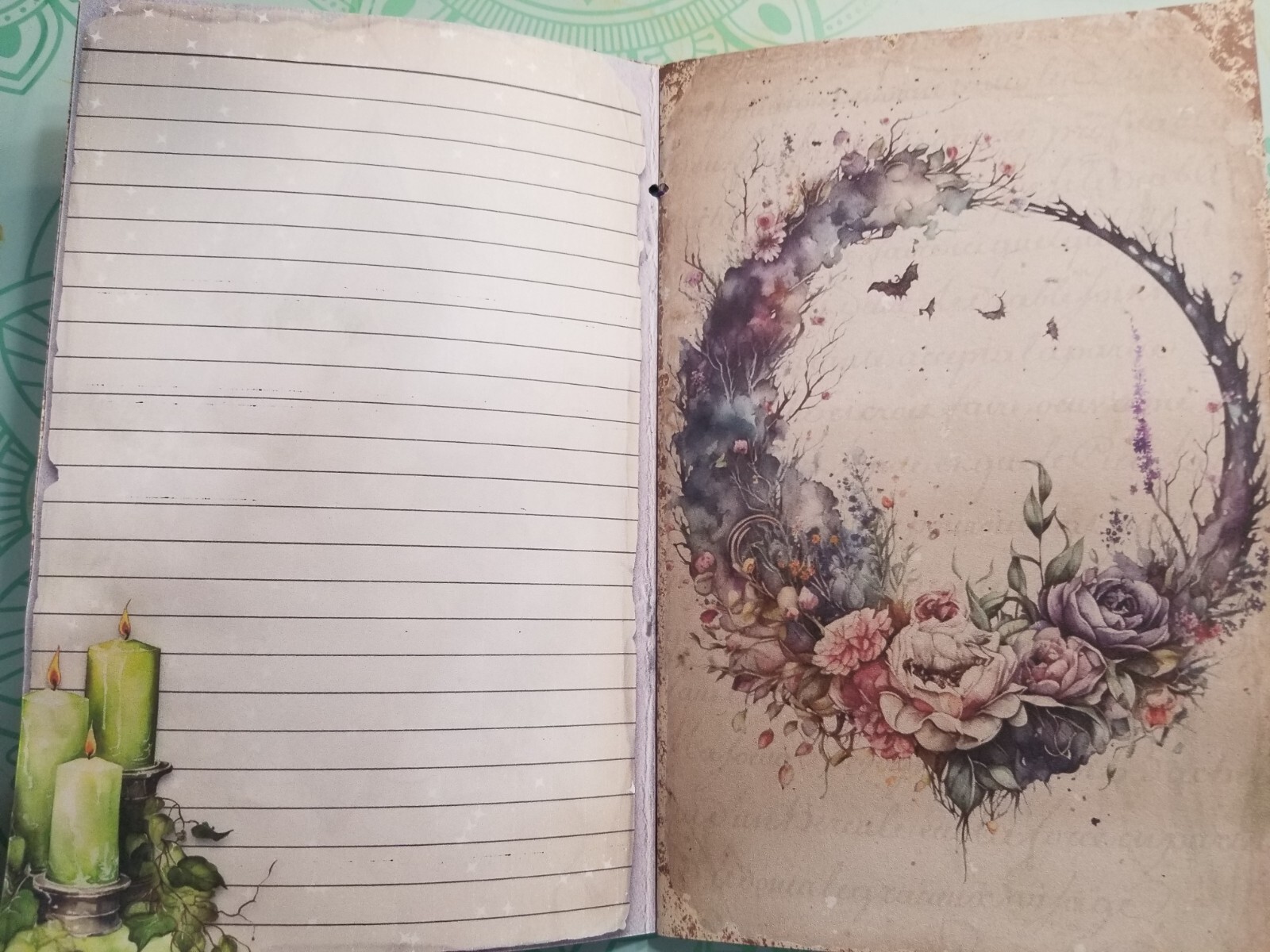 Junk Journal Booklet “NATURAL MAJICK” HANDMADE Cards, Pockets Ephemera Halloween