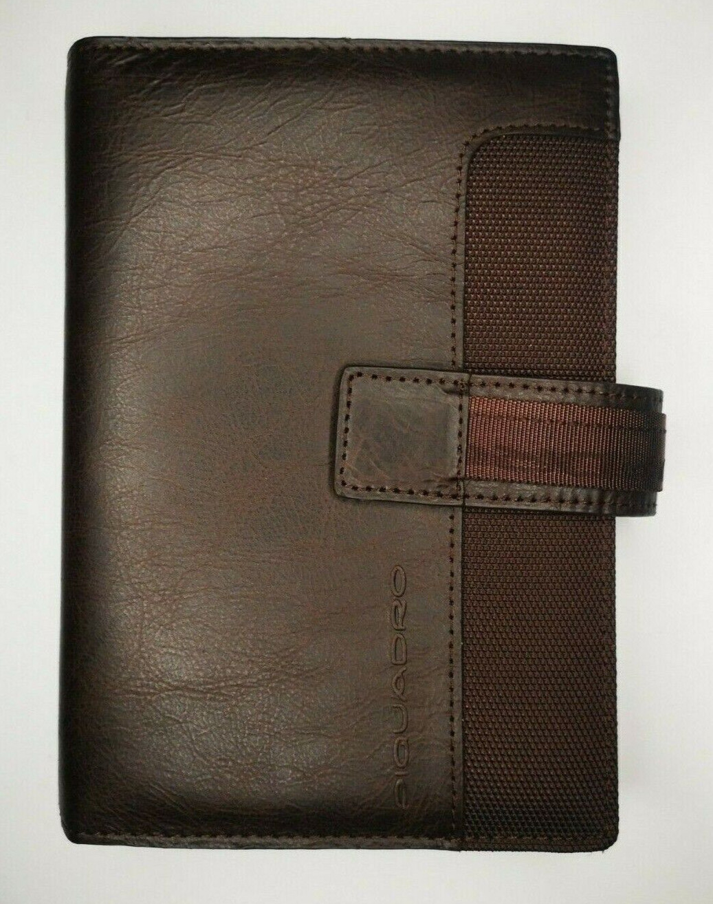 Piquadro Leather Synthetic Agenda Organizer Planner Cover Medium Brown Italy New